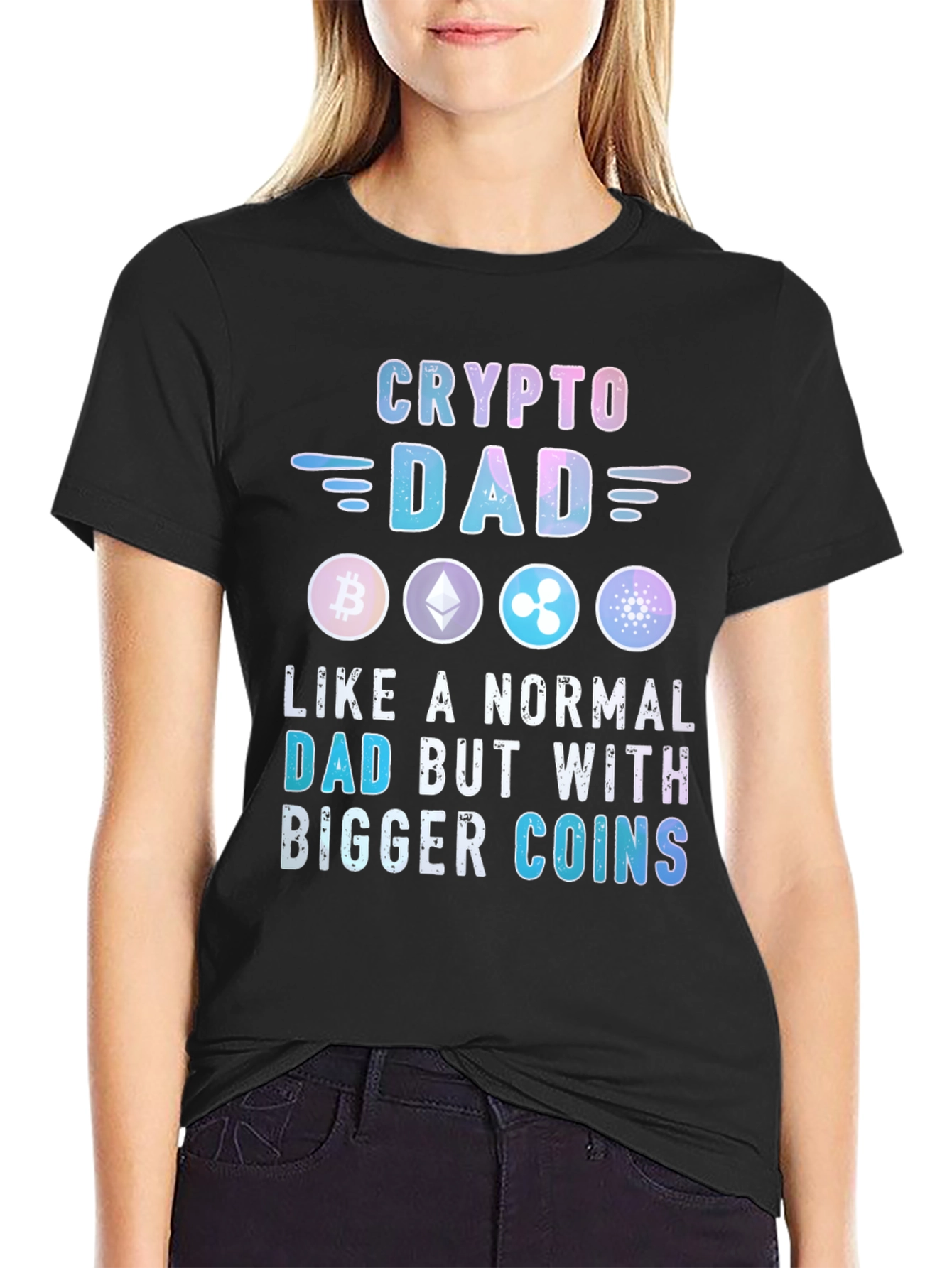Crypto Dad T-Shirt Bitcoin Ethereum XRP Cardano