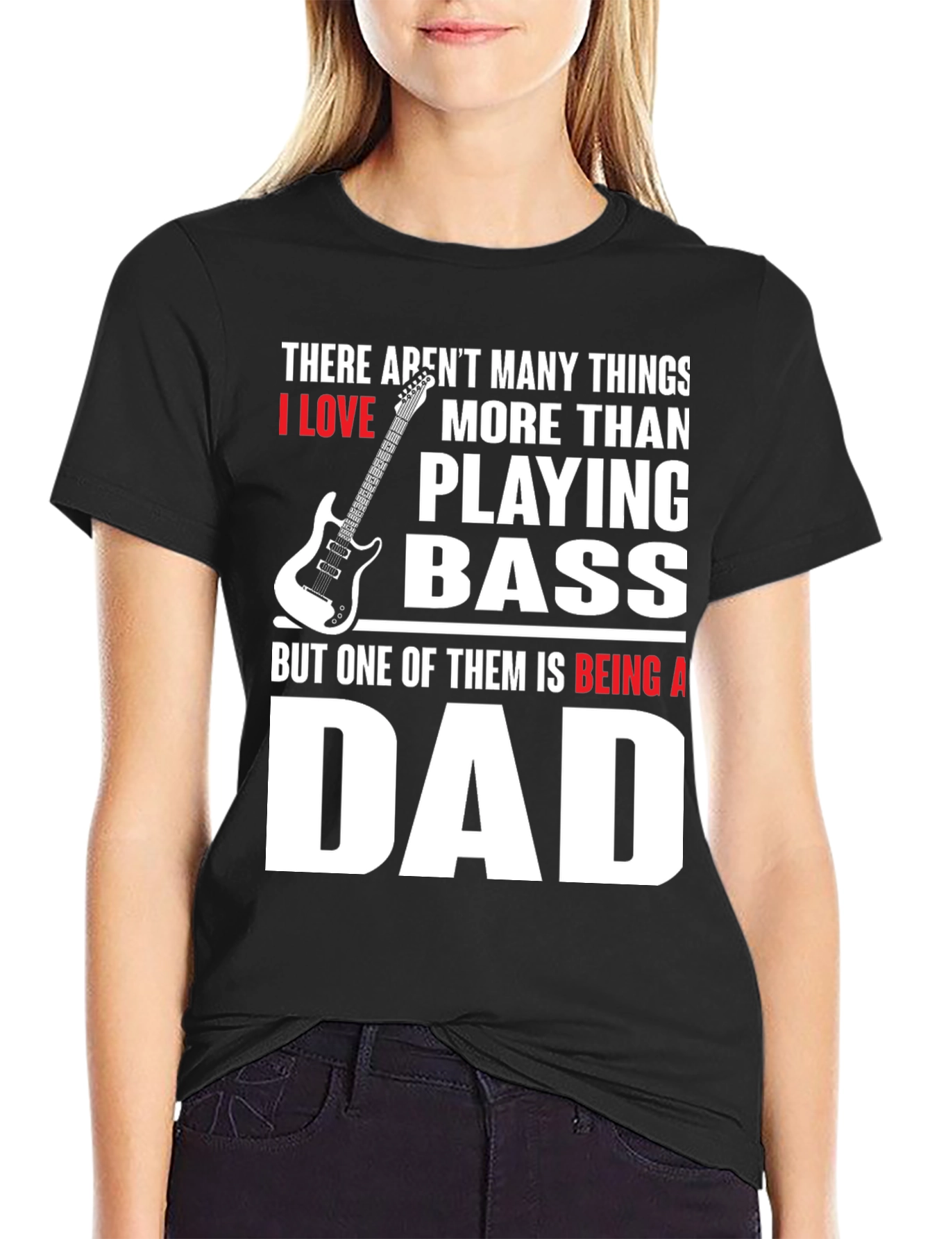 Dad Playing Bass Guitar T-Shirt - Perfect Gift