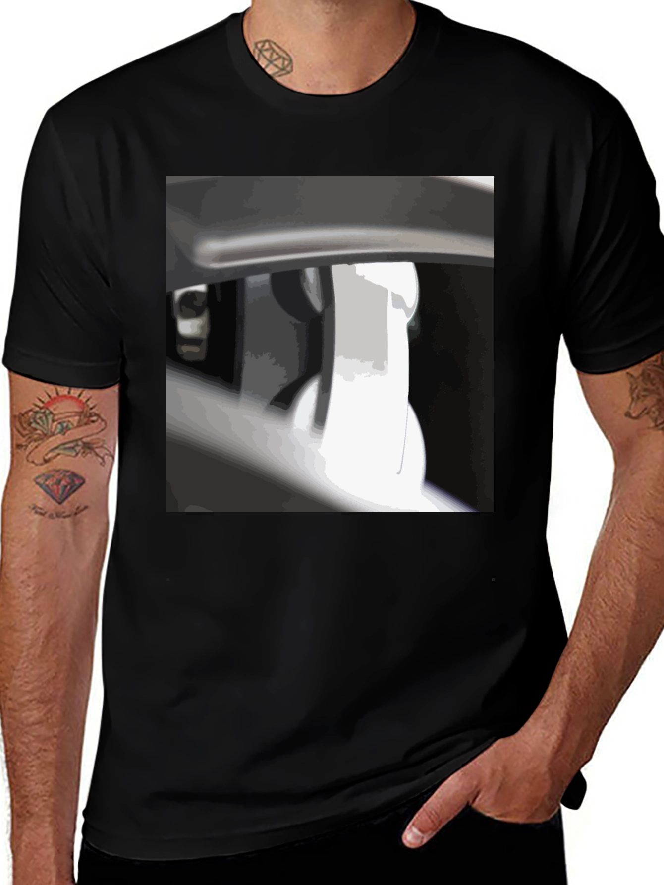 Modern Graphic Tee - Abstract Automotive Design