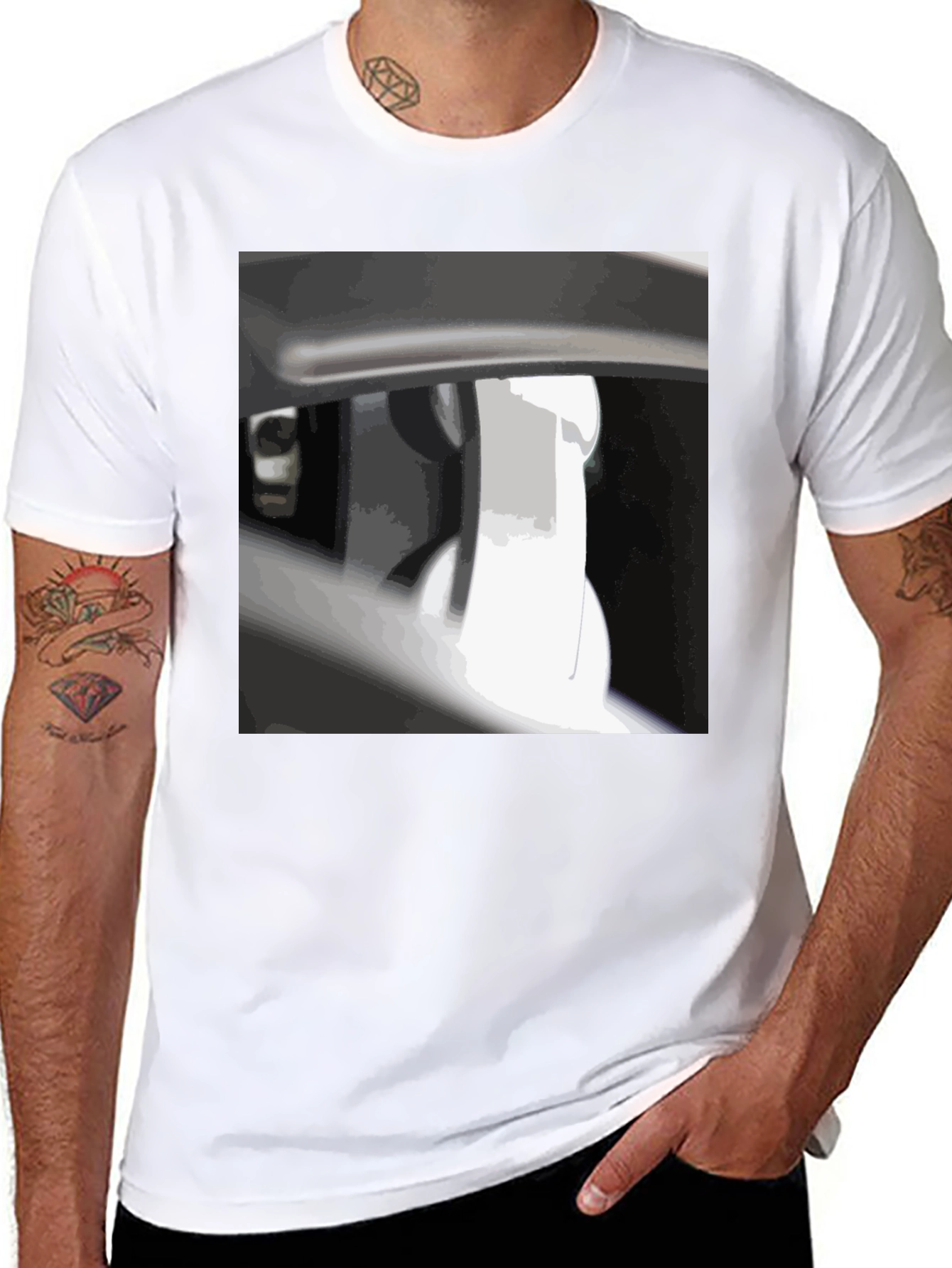 Modern Graphic Tee - Abstract Automotive Design