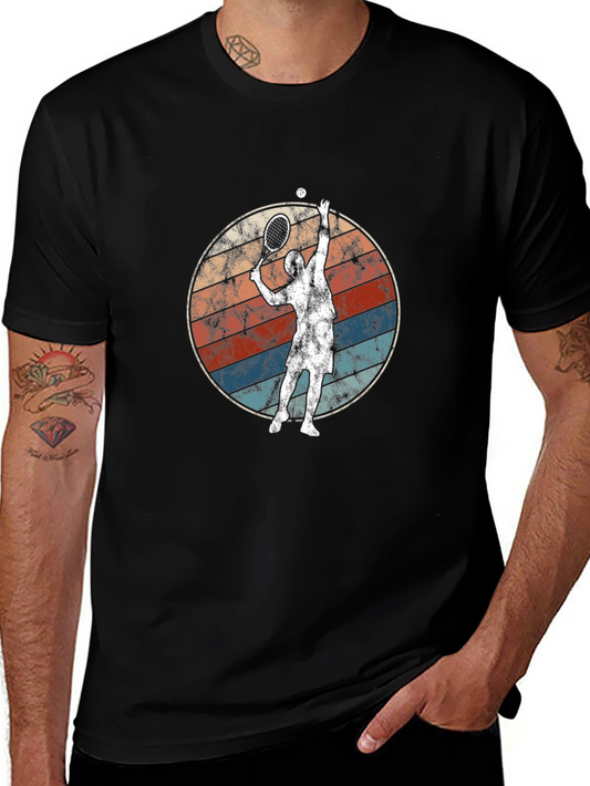 Vintage Tennis Player Graphic T-Shirt