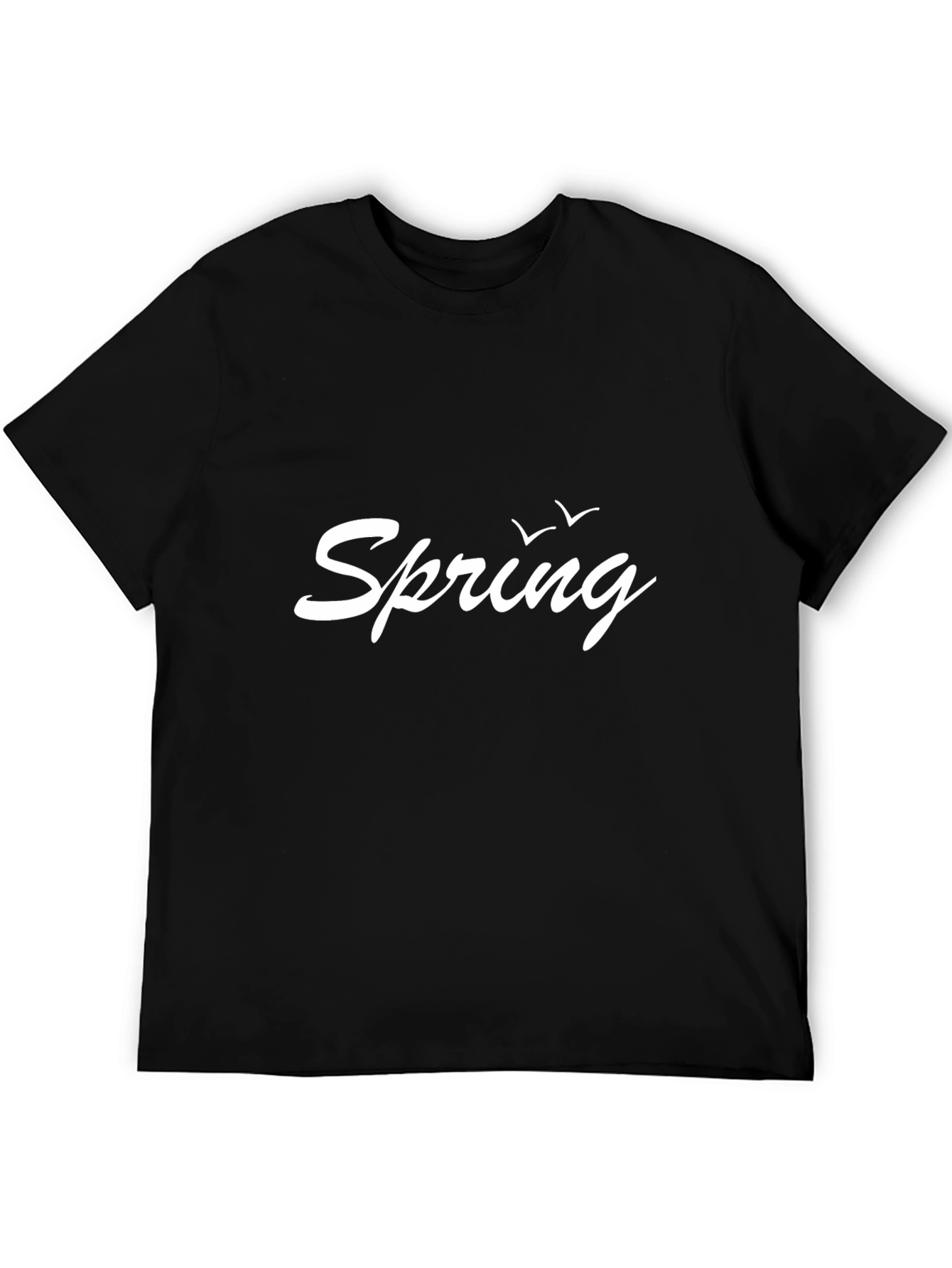 Spring Graphic Tee - Trendy Black T-Shirt