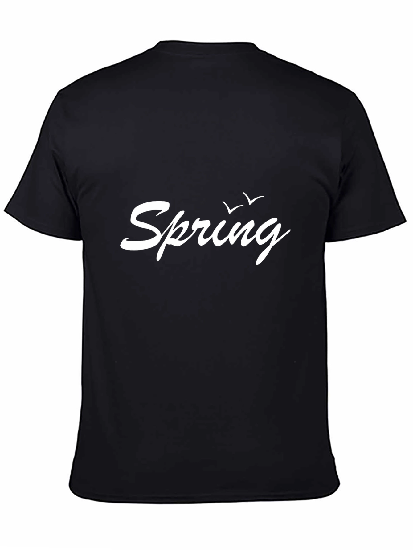 Spring Graphic Tee - Trendy Black T-Shirt