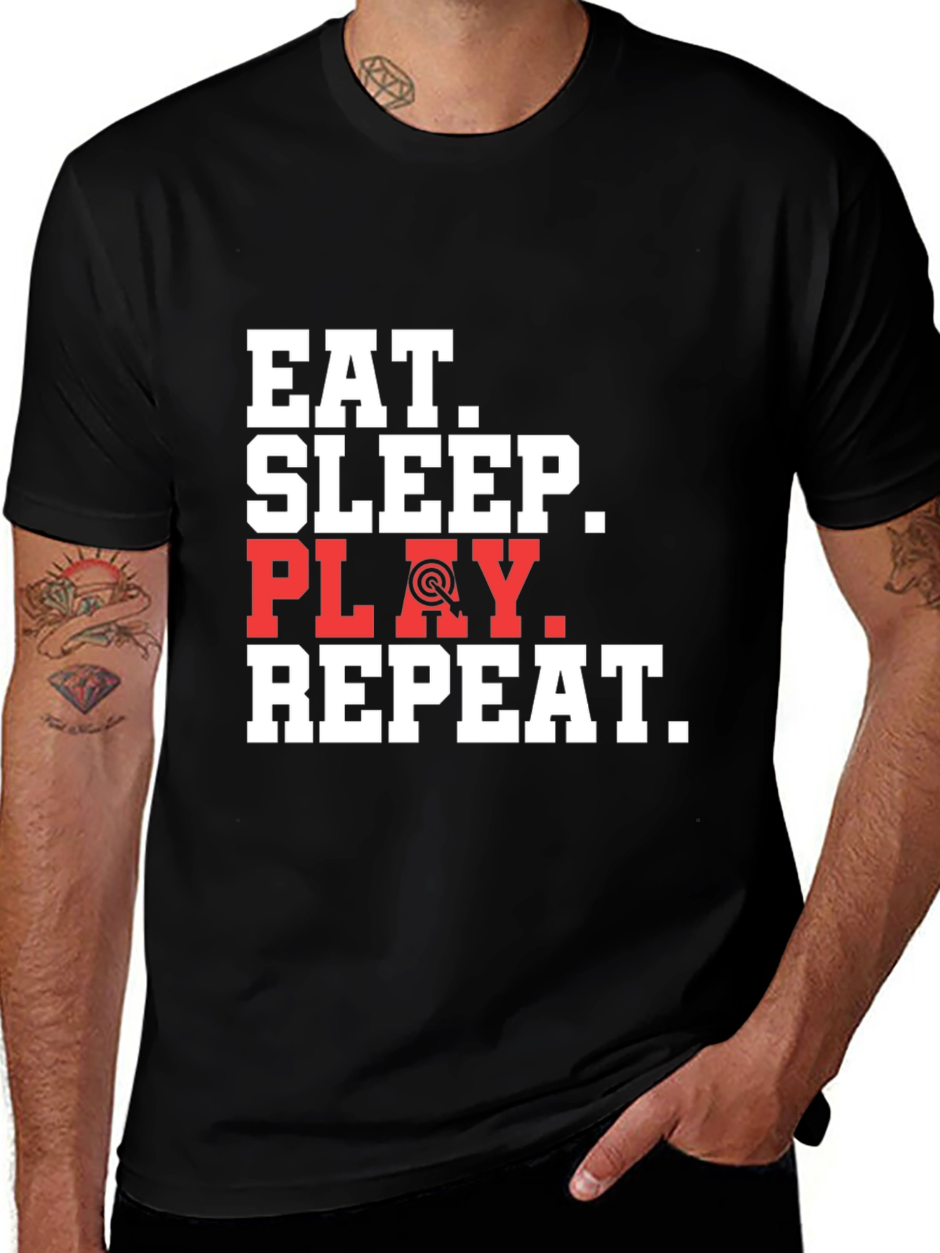 Eat Sleep Play Repeat Dart Graphic T-Shirt