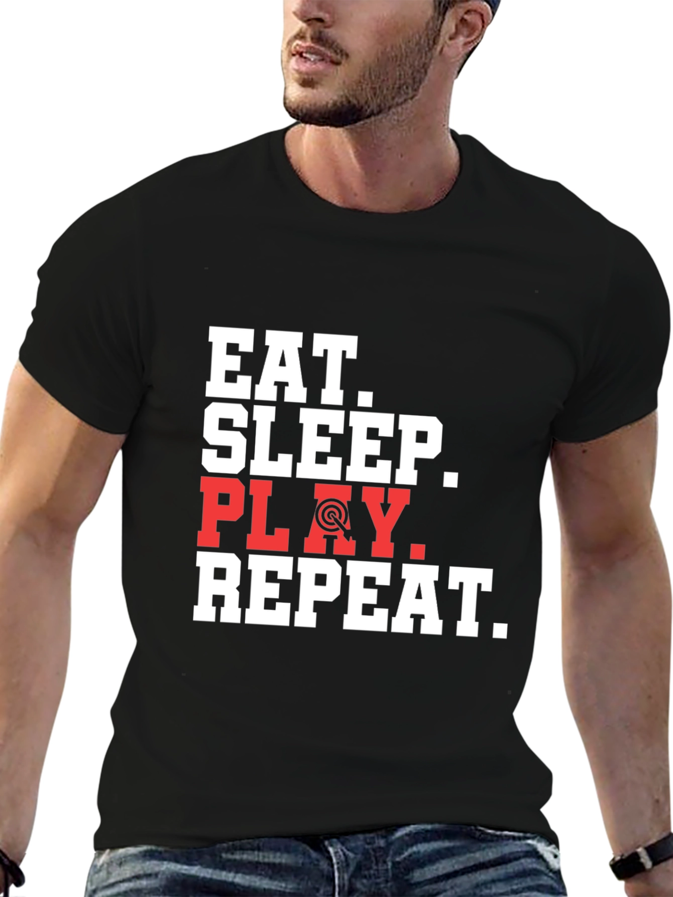 Eat Sleep Play Repeat Dart Graphic T-Shirt