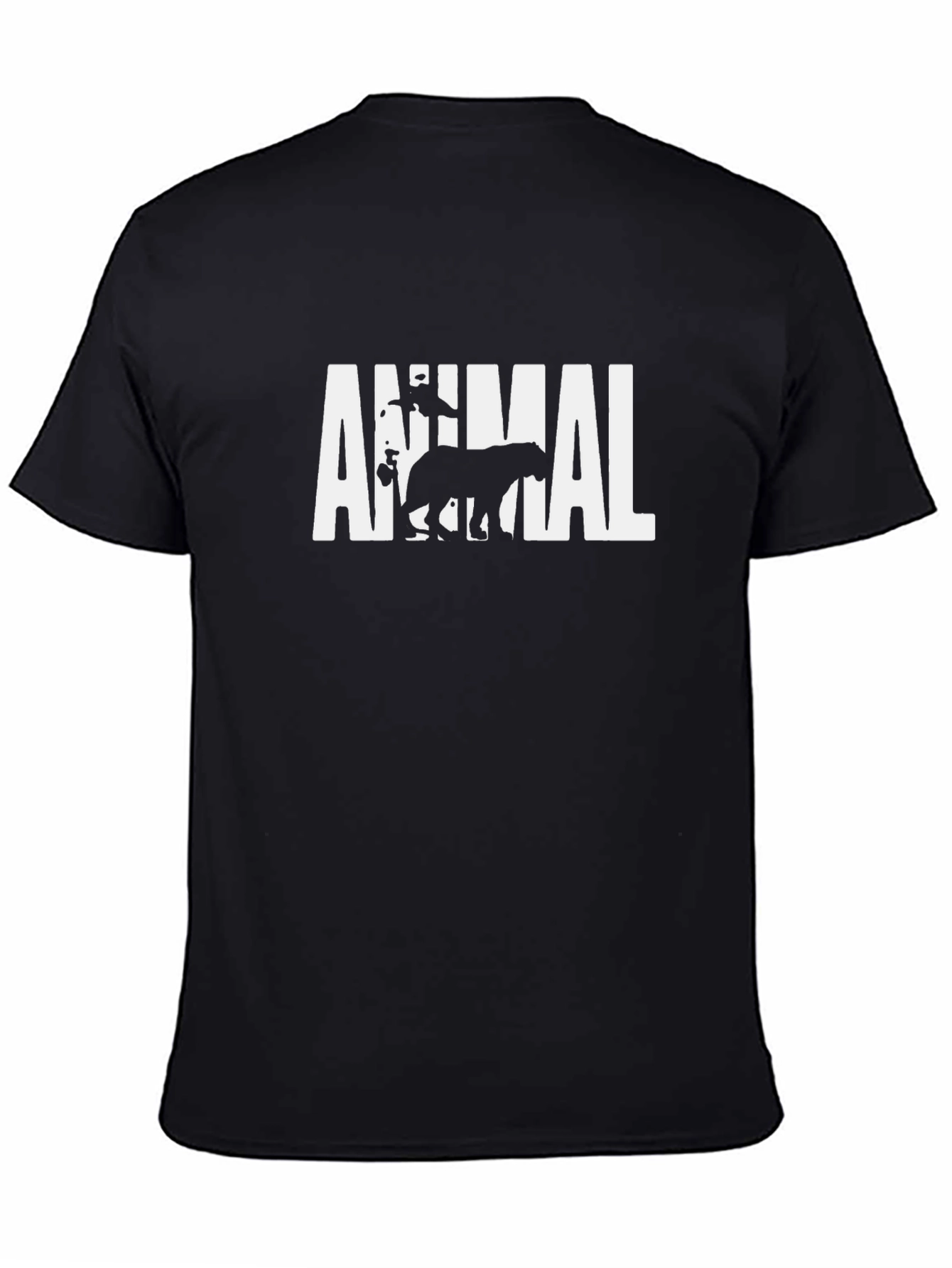 Animal Graphic Print Mens Black T-Shirt