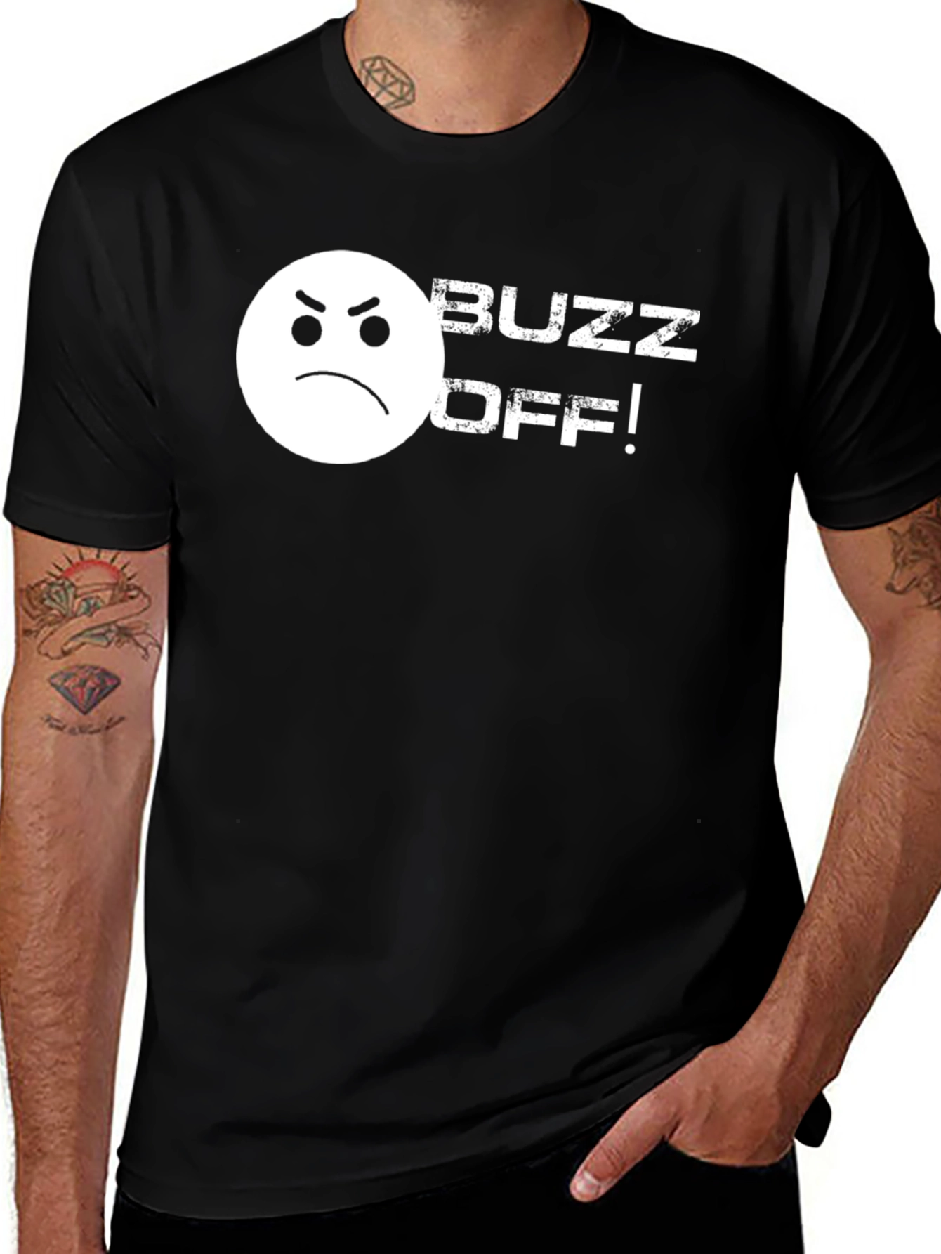 Buzz Off Graphic T-Shirt - Black