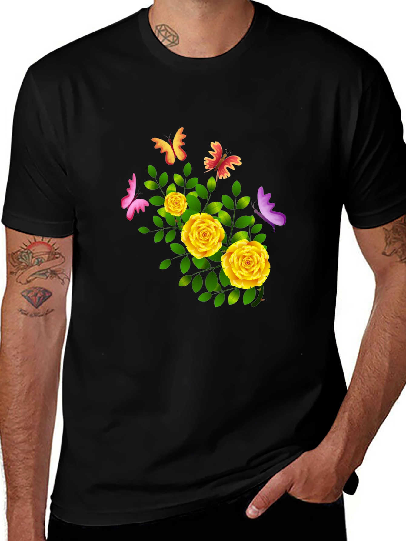 Floral Butterfly T-Shirt - Stylish & Trendy