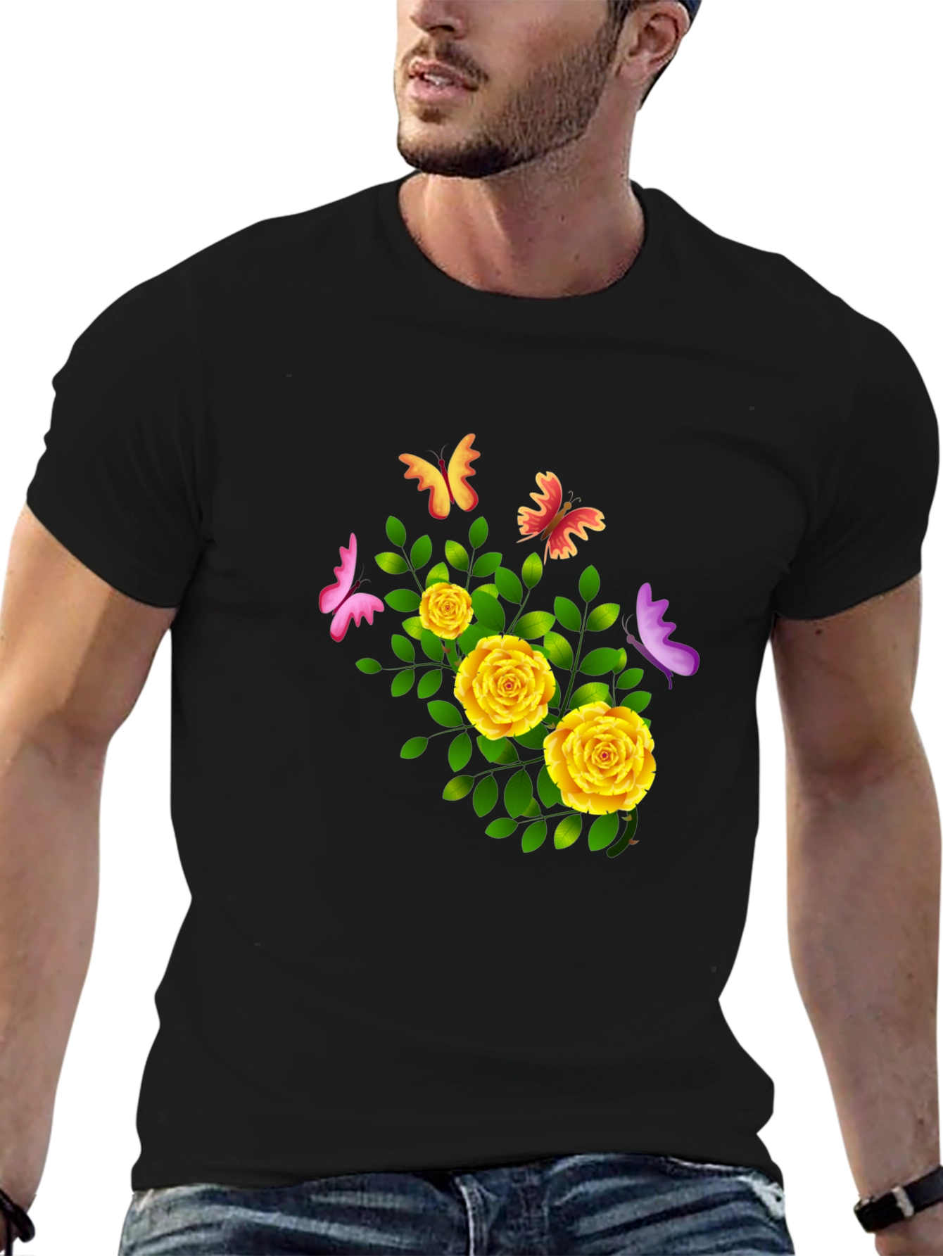 Floral Butterfly T-Shirt - Stylish & Trendy