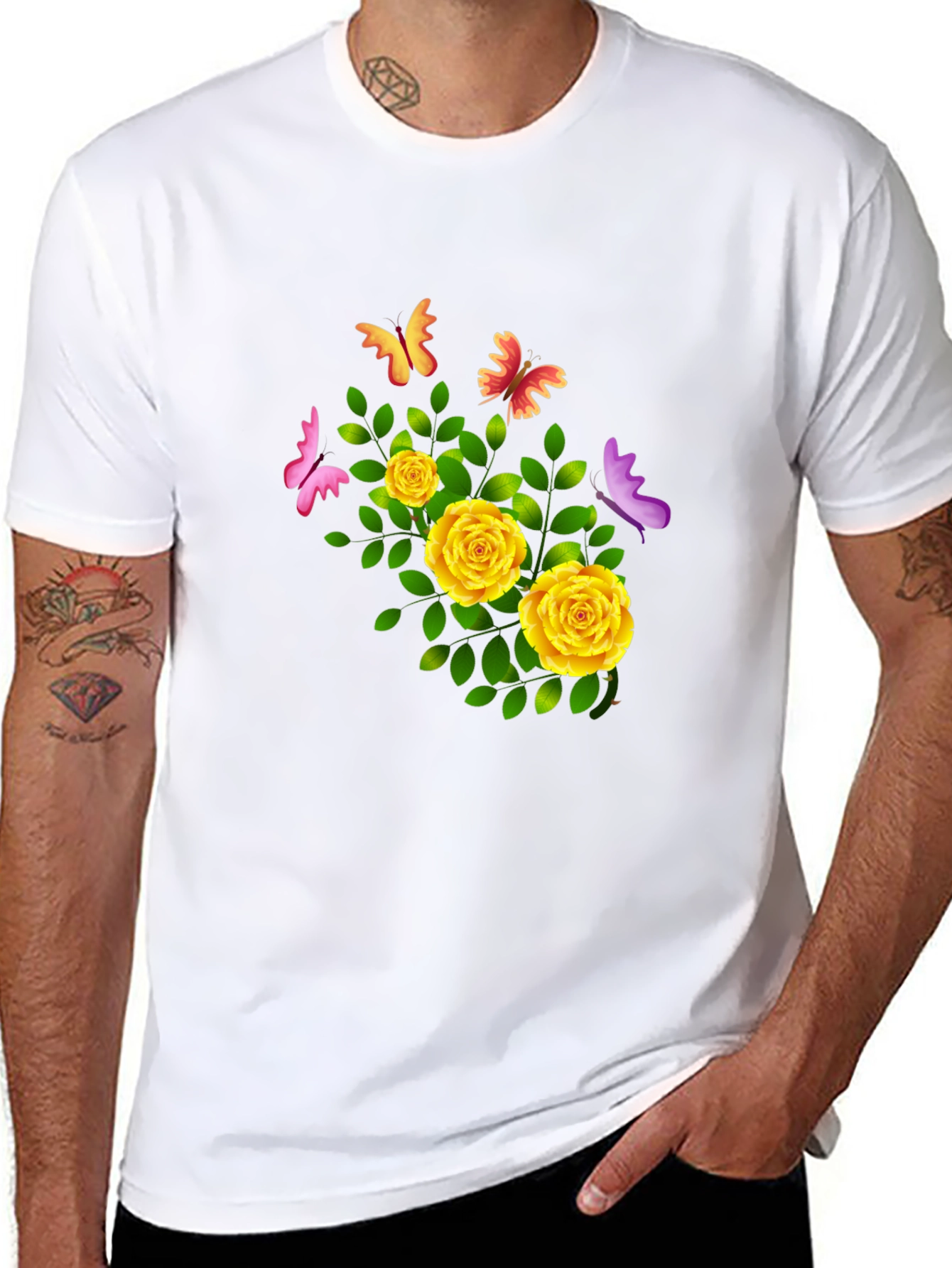Floral Butterfly T-Shirt - Stylish & Trendy