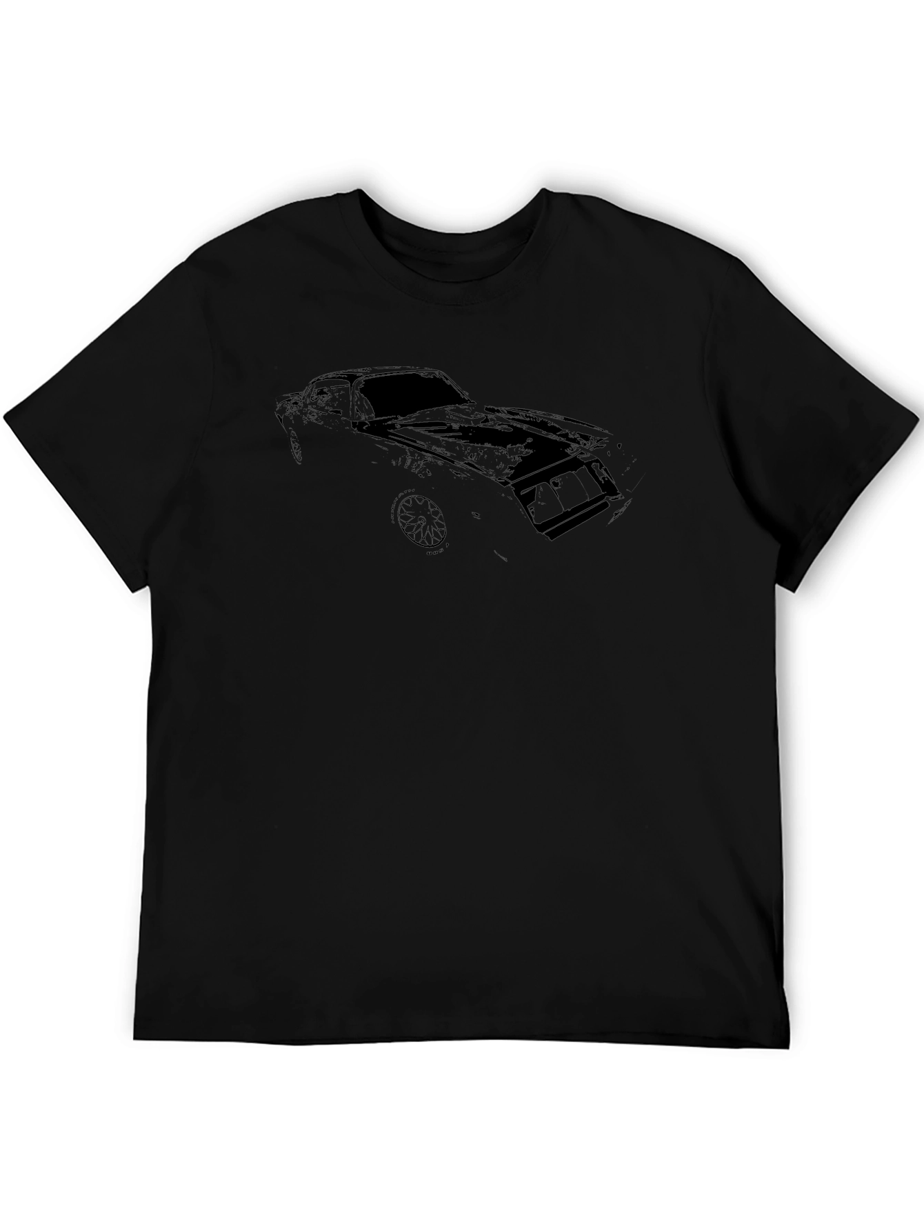Mens Black Car Graphic Tee
