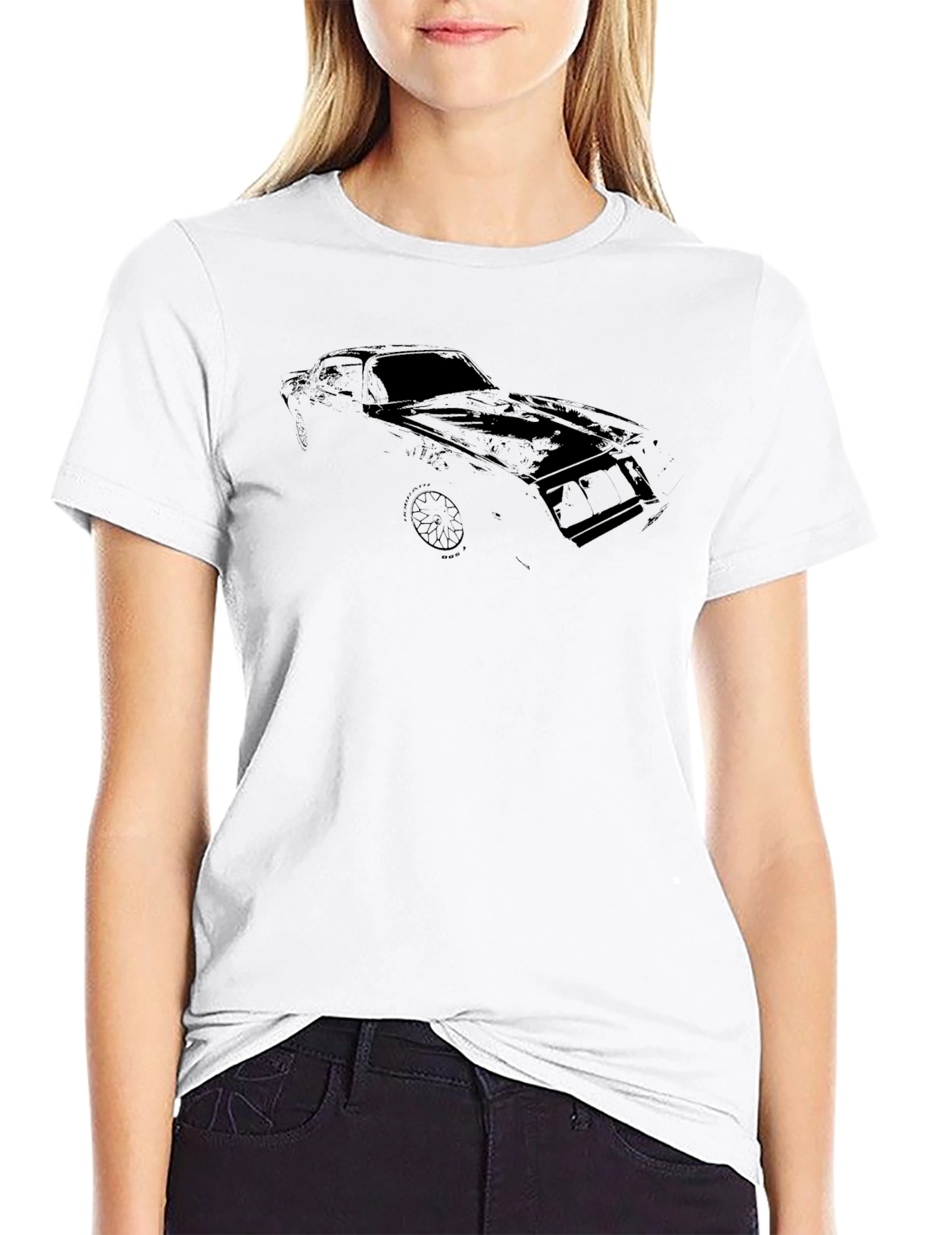 Mens Black Car Graphic Tee
