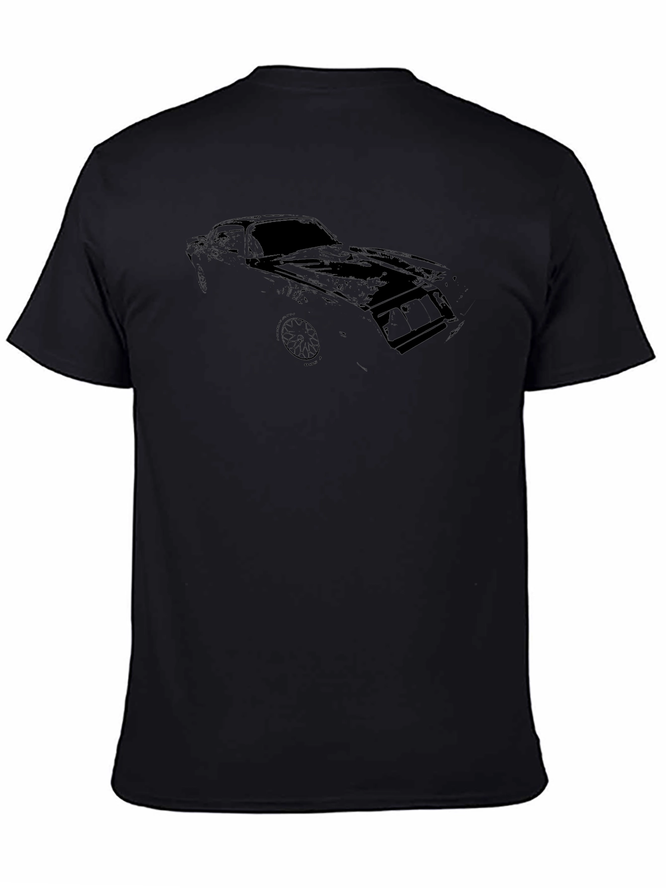 Mens Black Car Graphic Tee