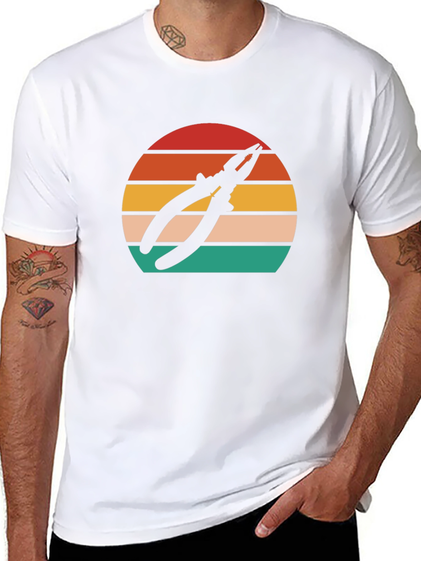 Pliers Sunset Graphic T-Shirt - Black Cotton Tee