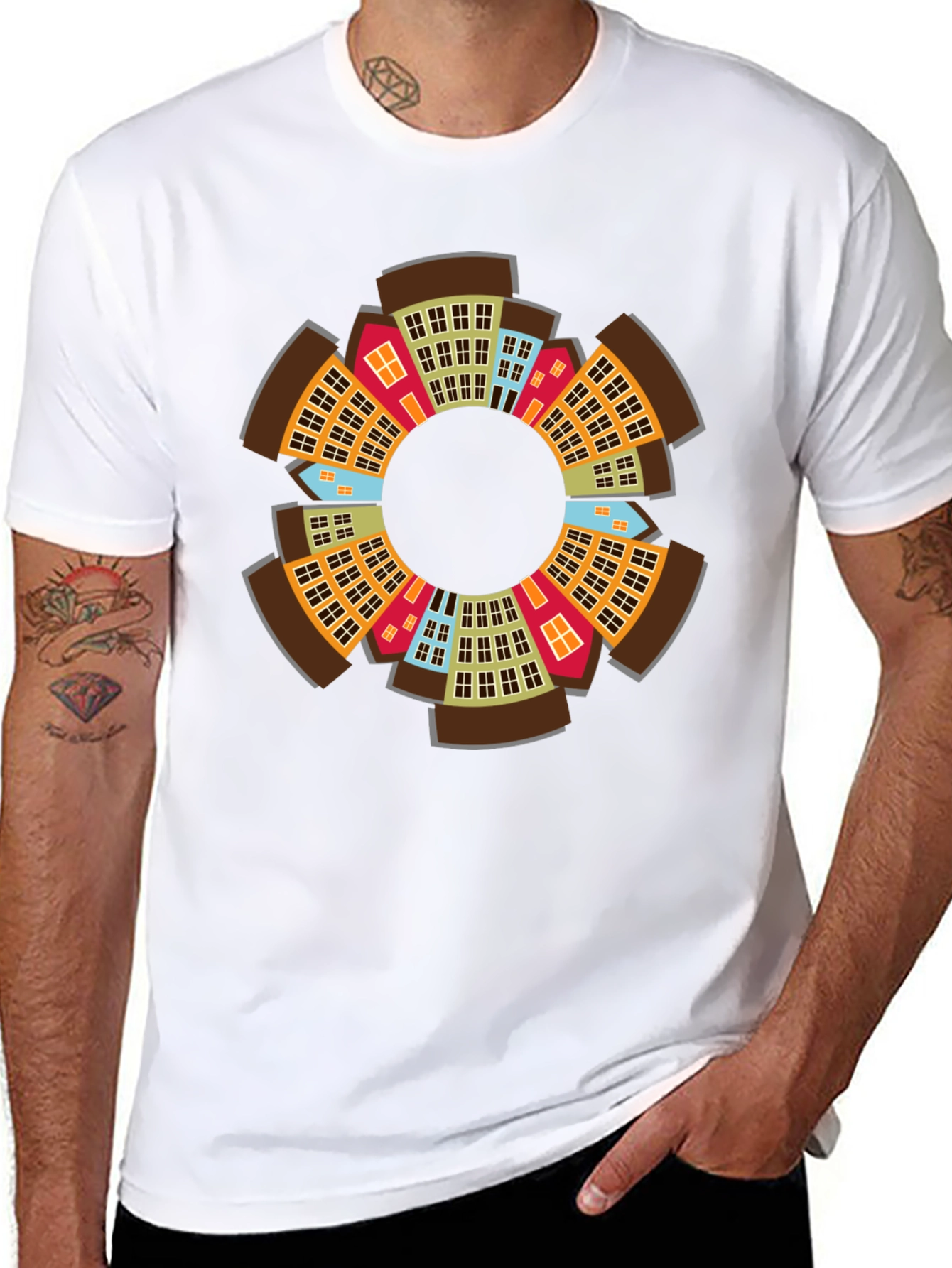 Urban Circle Graphic Tee - Cityscape Fashion