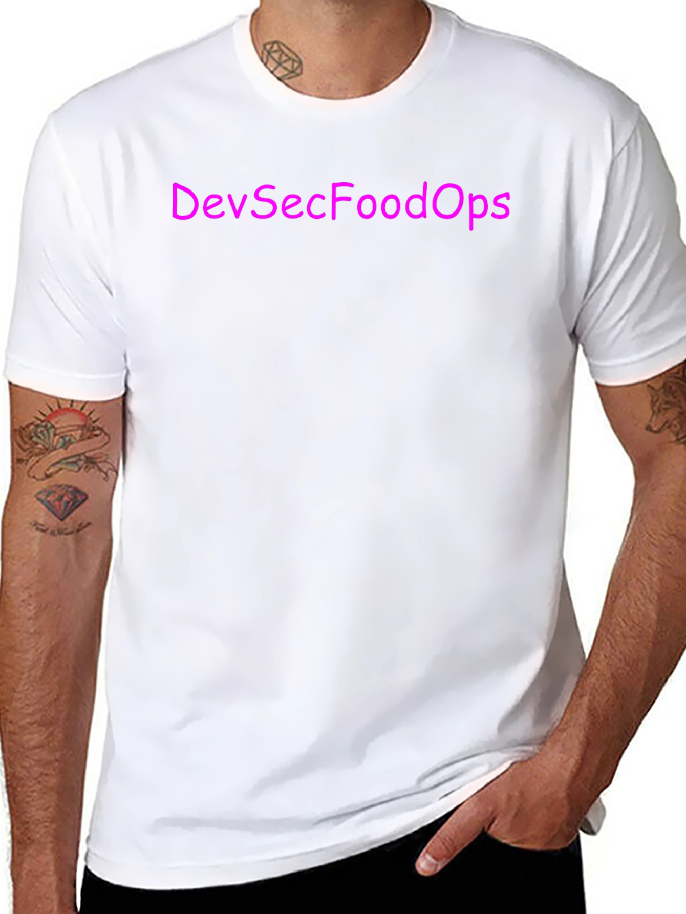 DevSecFoodOps T-Shirt - Black Crew Neck