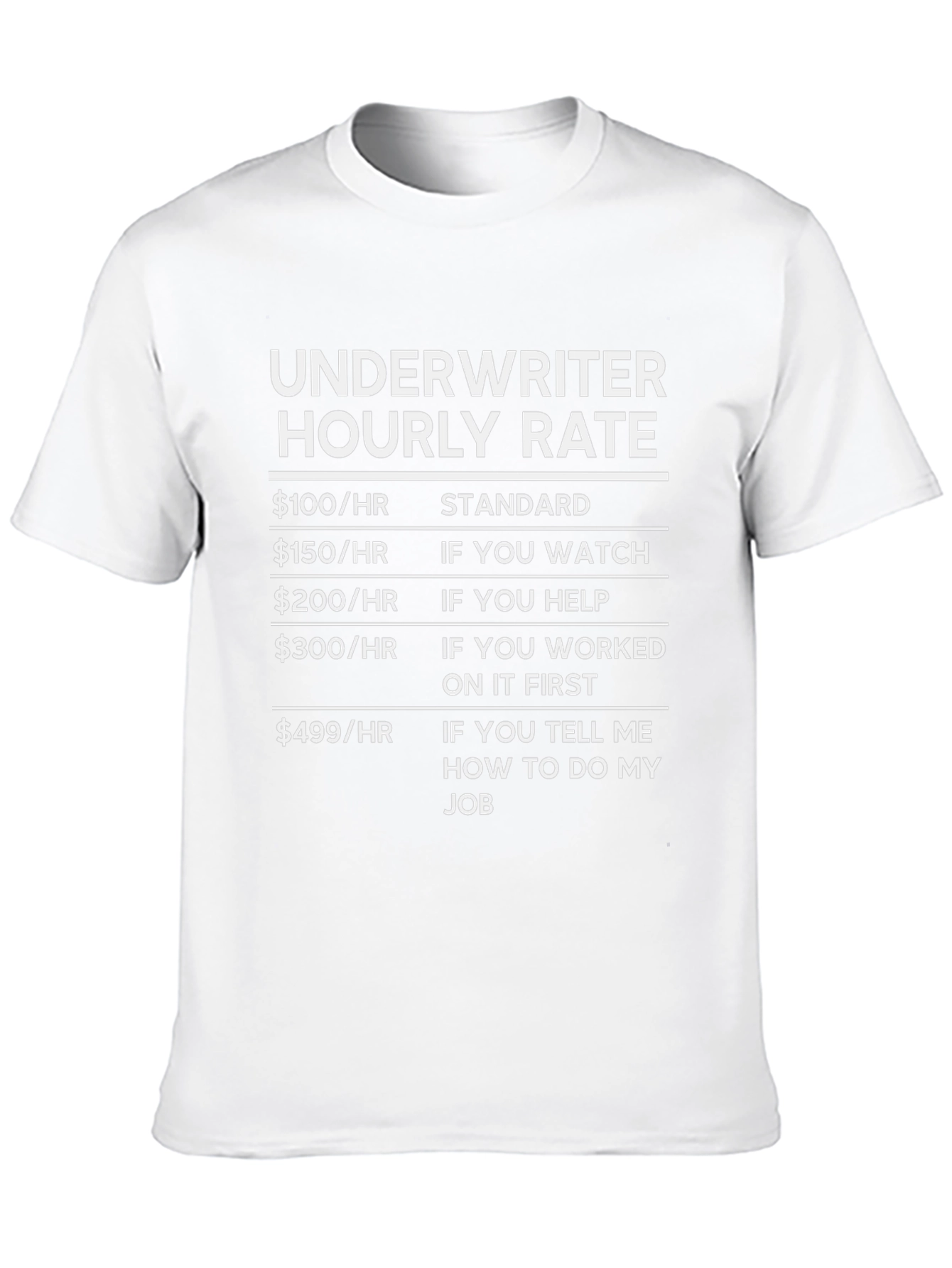 Underwriter Hourly Rate Black Graphic Tee