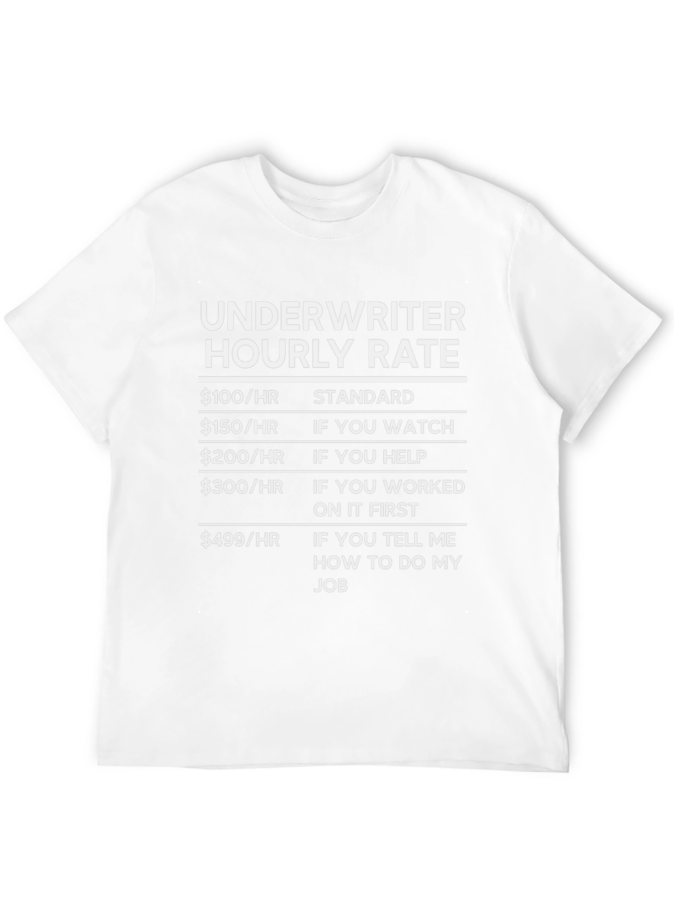 Underwriter Hourly Rate Black Graphic Tee