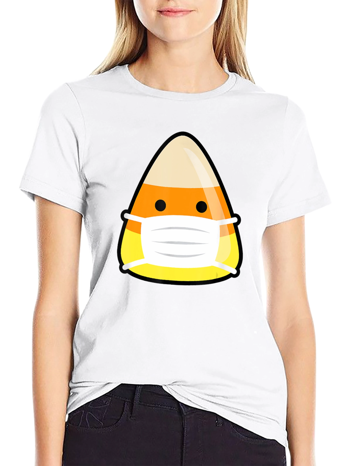 Candy Corn Mask Graphic Tee