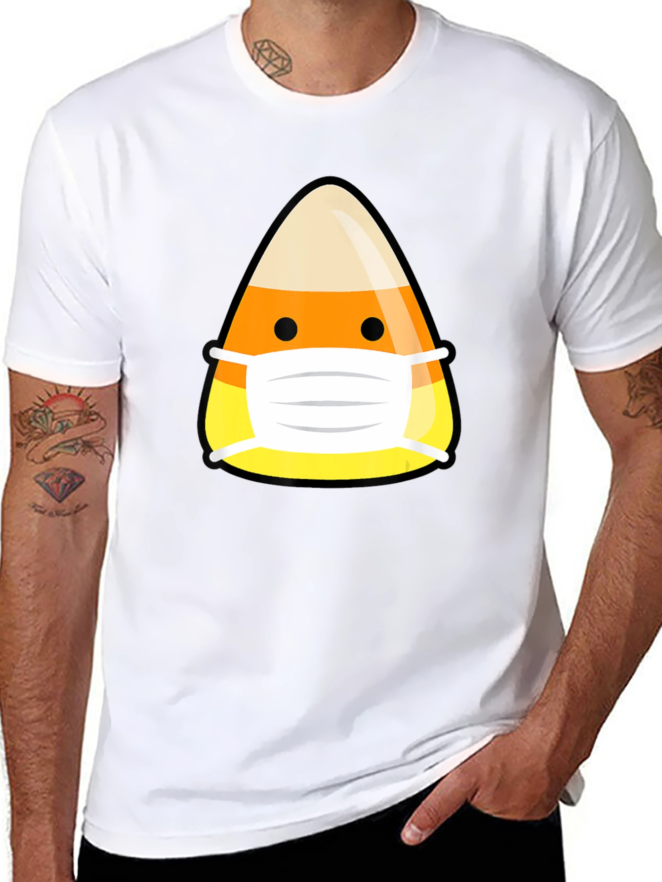 Candy Corn Mask Graphic Tee
