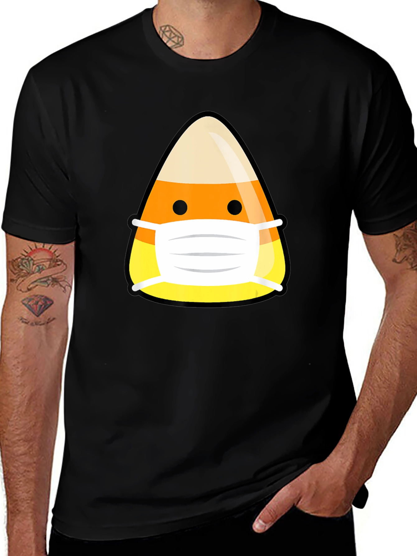 Candy Corn Mask Graphic Tee