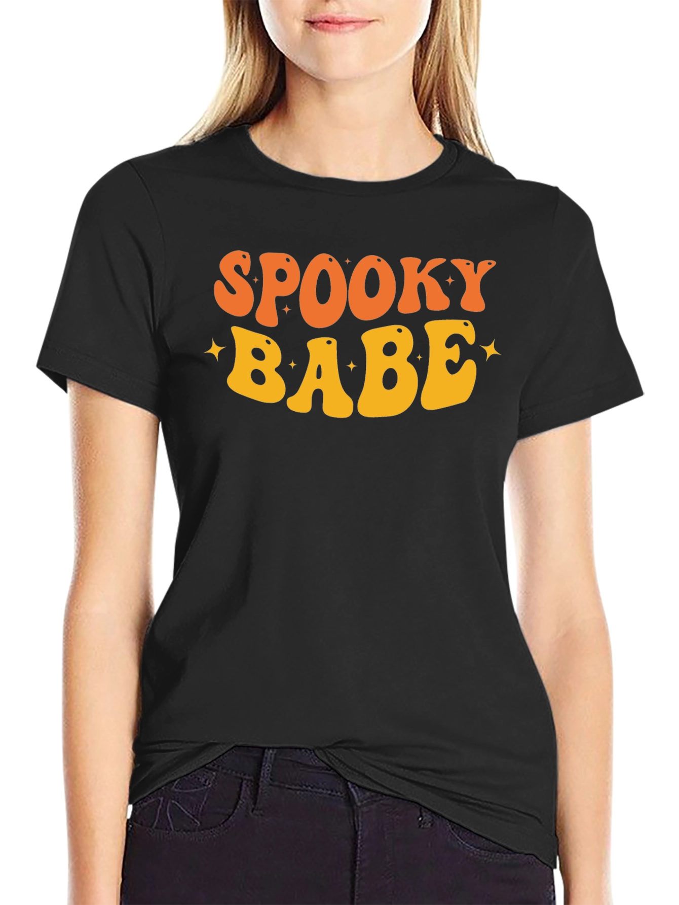 Spooky Babe Graphic Print Halloween T-Shirt