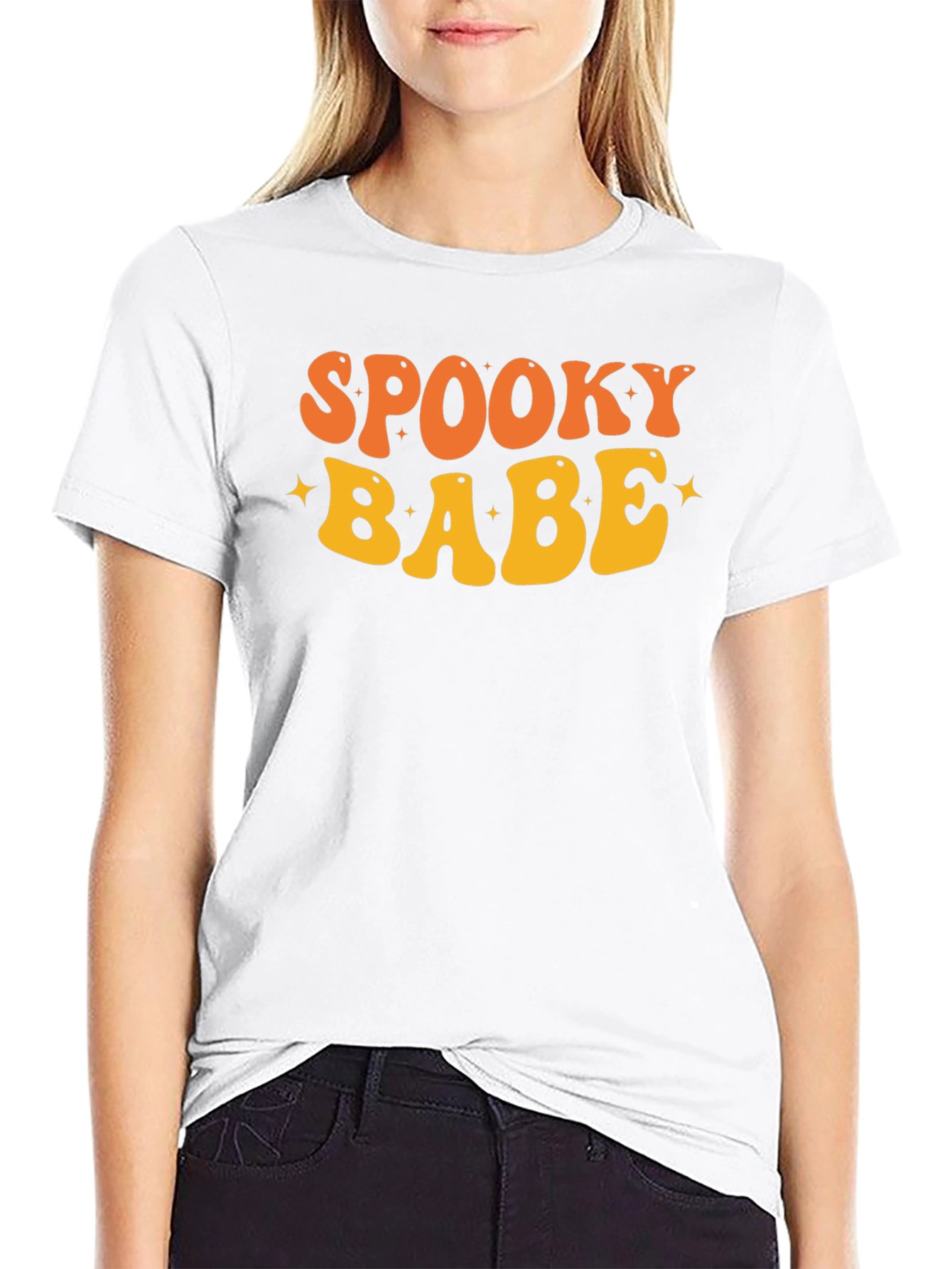 Spooky Babe Graphic Print Halloween T-Shirt