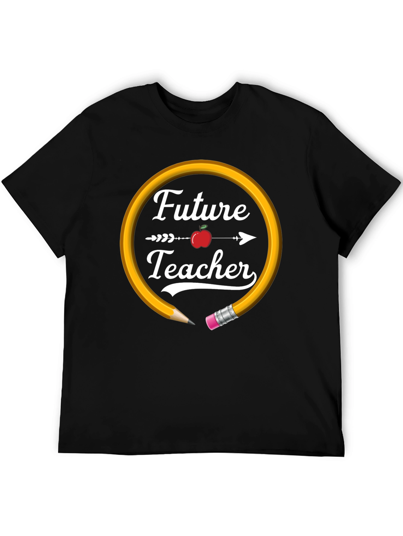 Future Teacher Graphic T-Shirt - Black Cotton Blend Tee