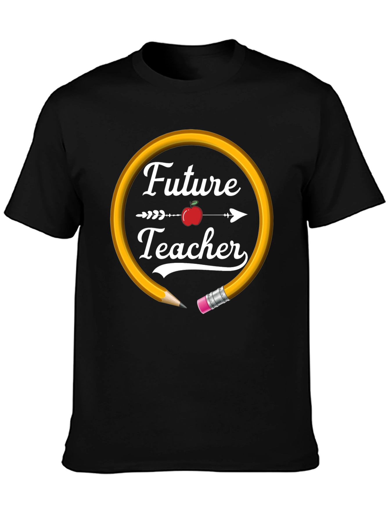 Future Teacher Graphic T-Shirt - Black Cotton Blend Tee
