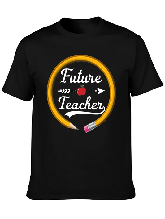 Future Teacher Graphic T-Shirt - Black Cotton Blend Tee