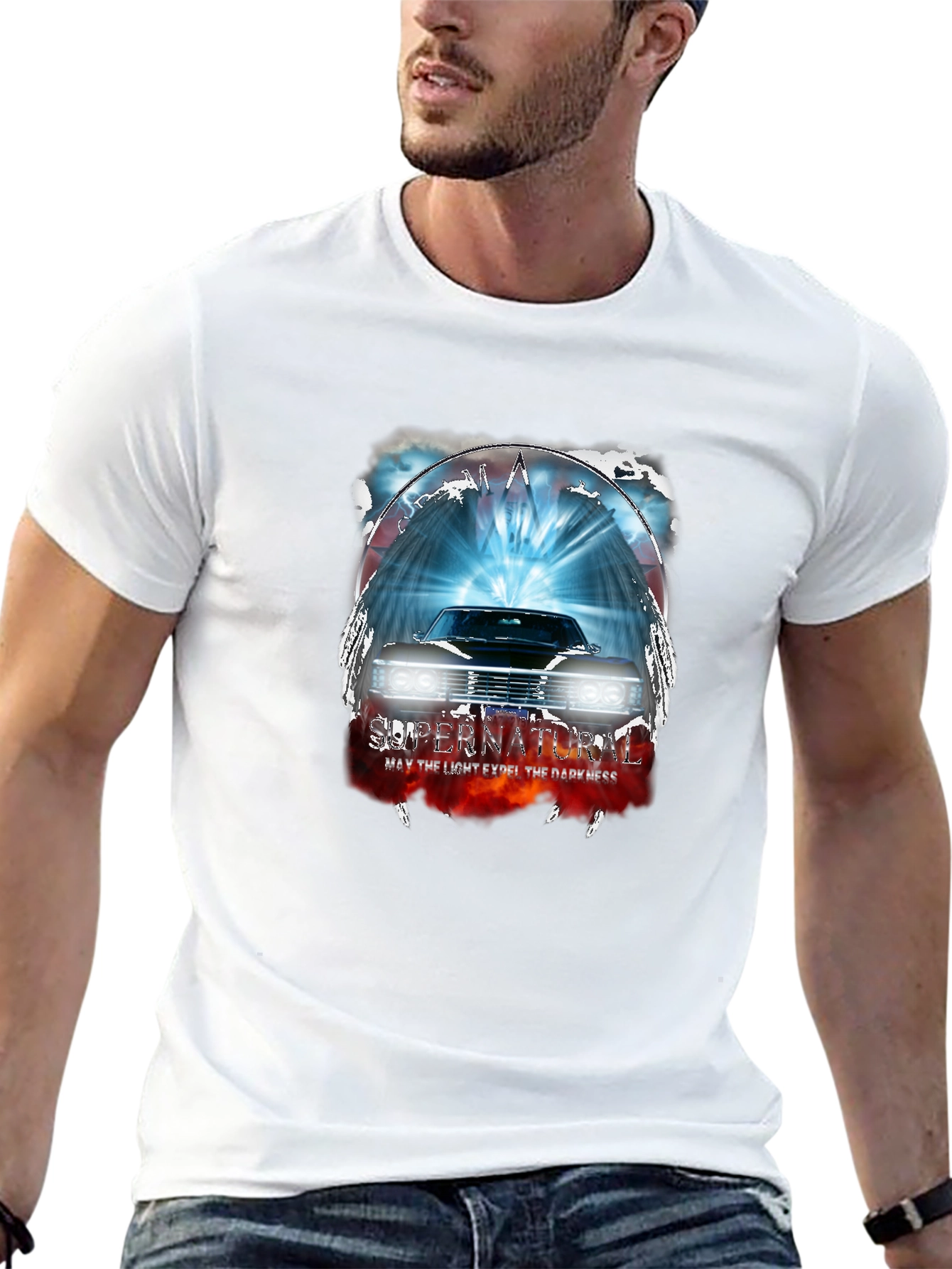 Supernatural Car Graphic T-Shirt - Mens Black Tee