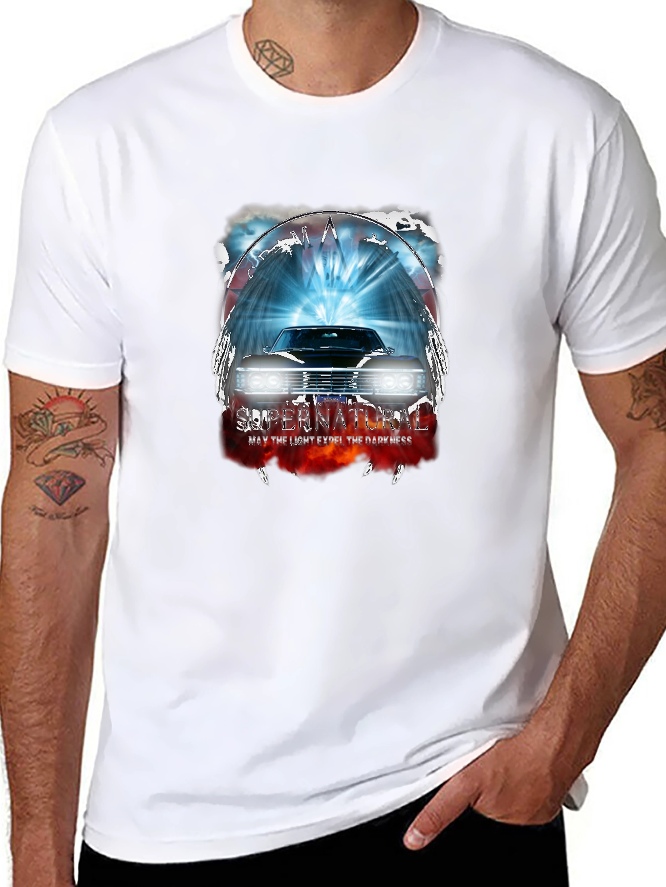 Supernatural Car Graphic T-Shirt - Mens Black Tee