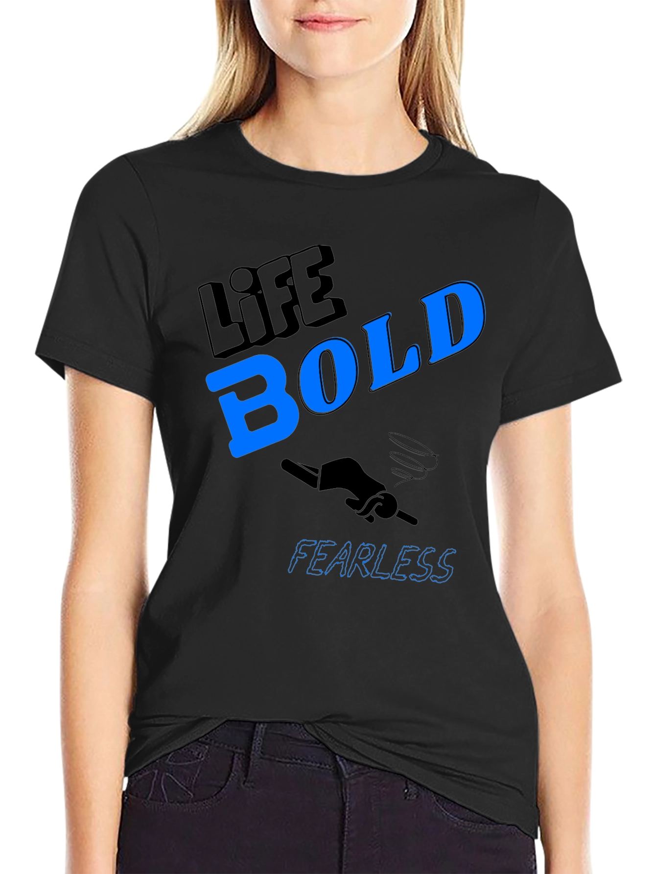 Life Bold Fearless Graphic Tee - Black