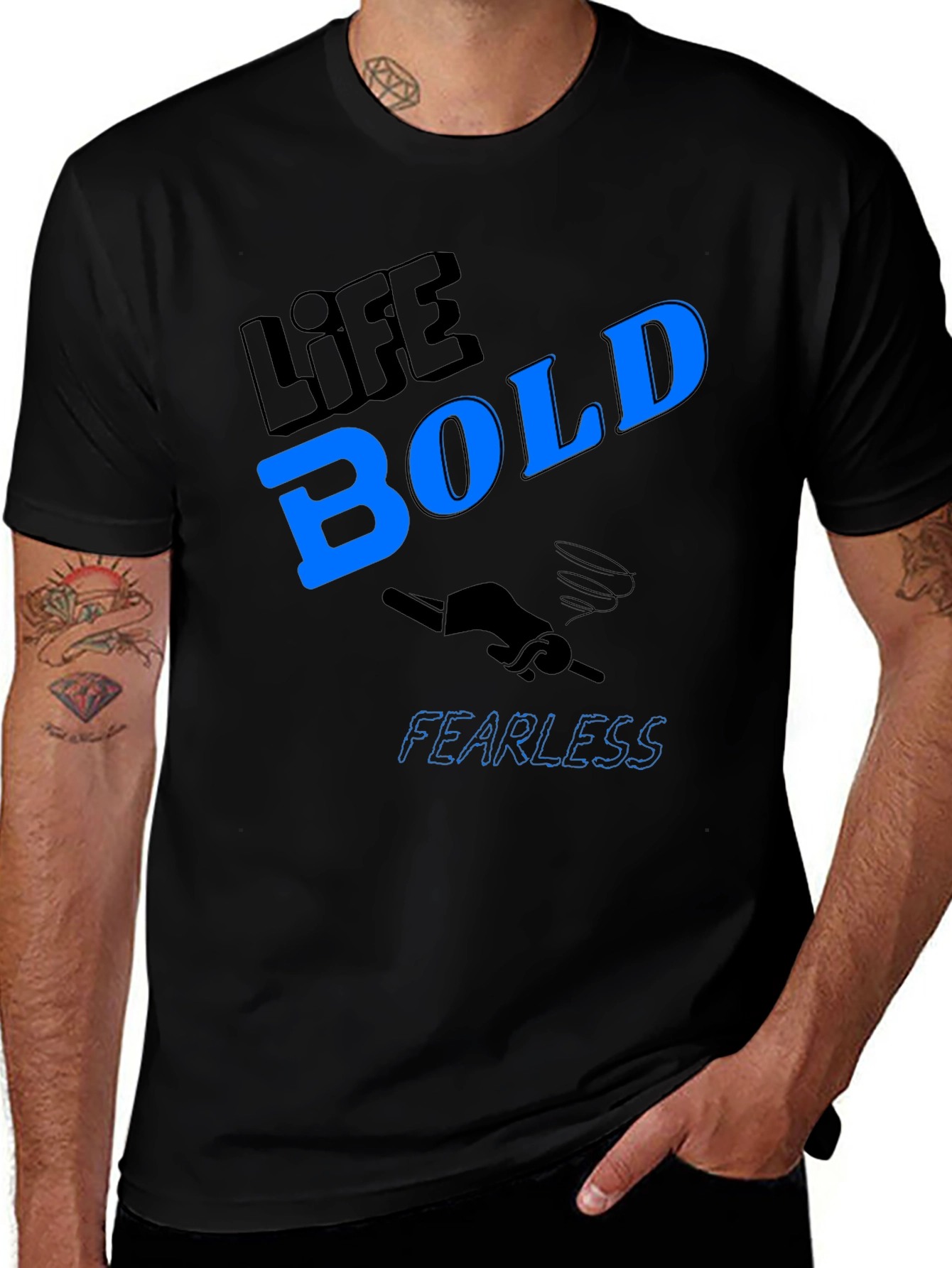 Life Bold Fearless Graphic Tee - Black