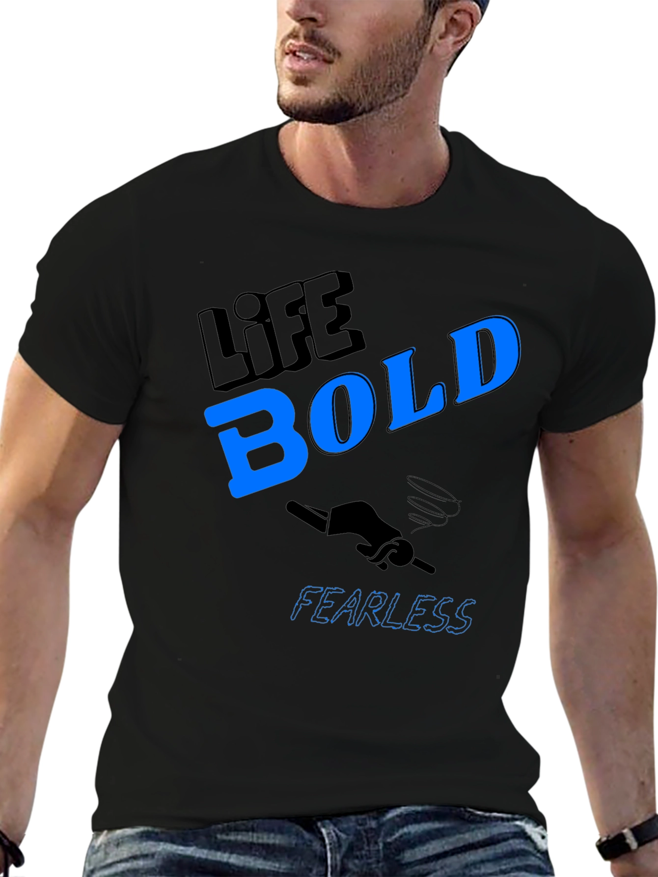 Life Bold Fearless Graphic Tee - Black