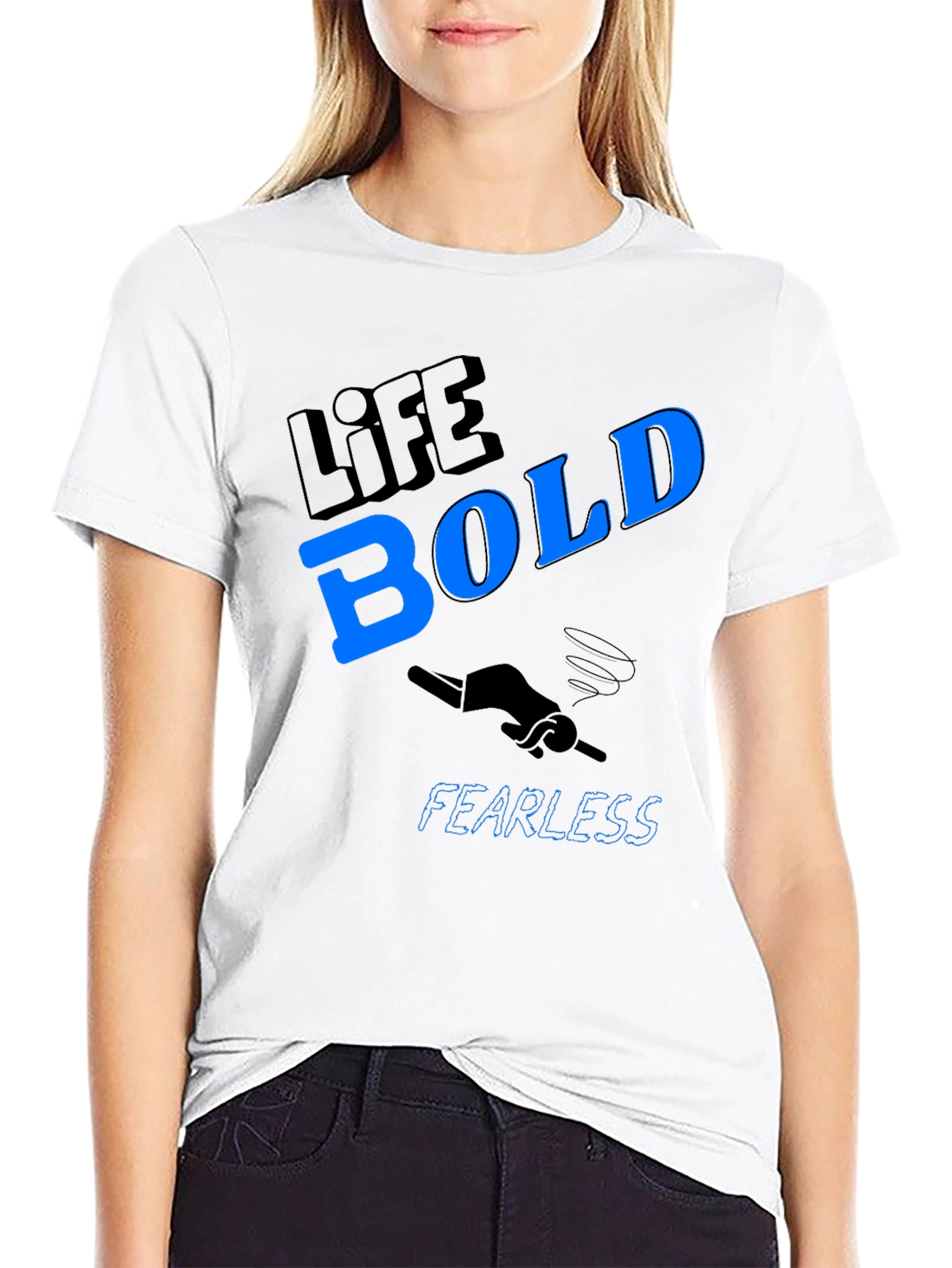 Life Bold Fearless Graphic Tee - Black