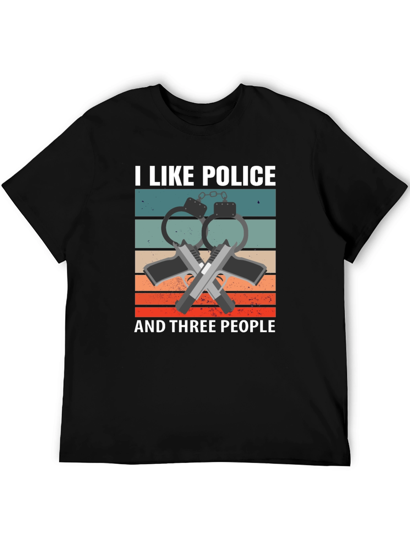 I Like Police and Three People Graphic T-Shirt