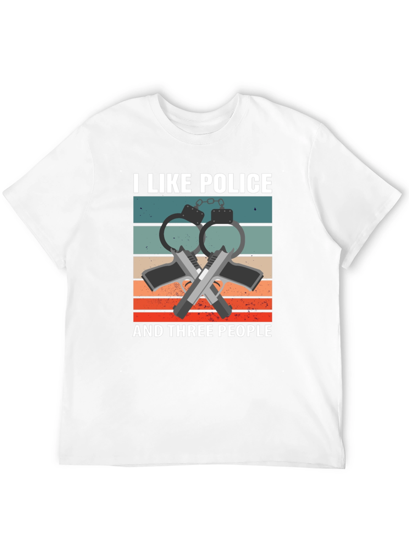 I Like Police and Three People Graphic T-Shirt