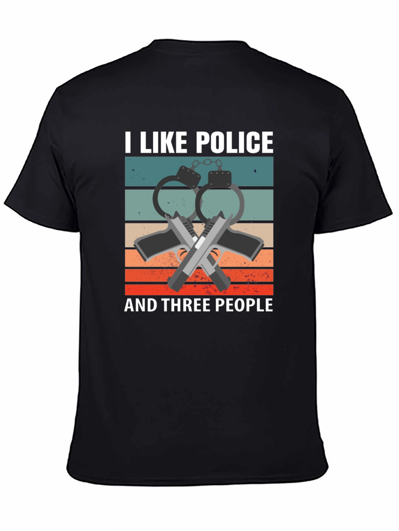 I Like Police and Three People Graphic T-Shirt