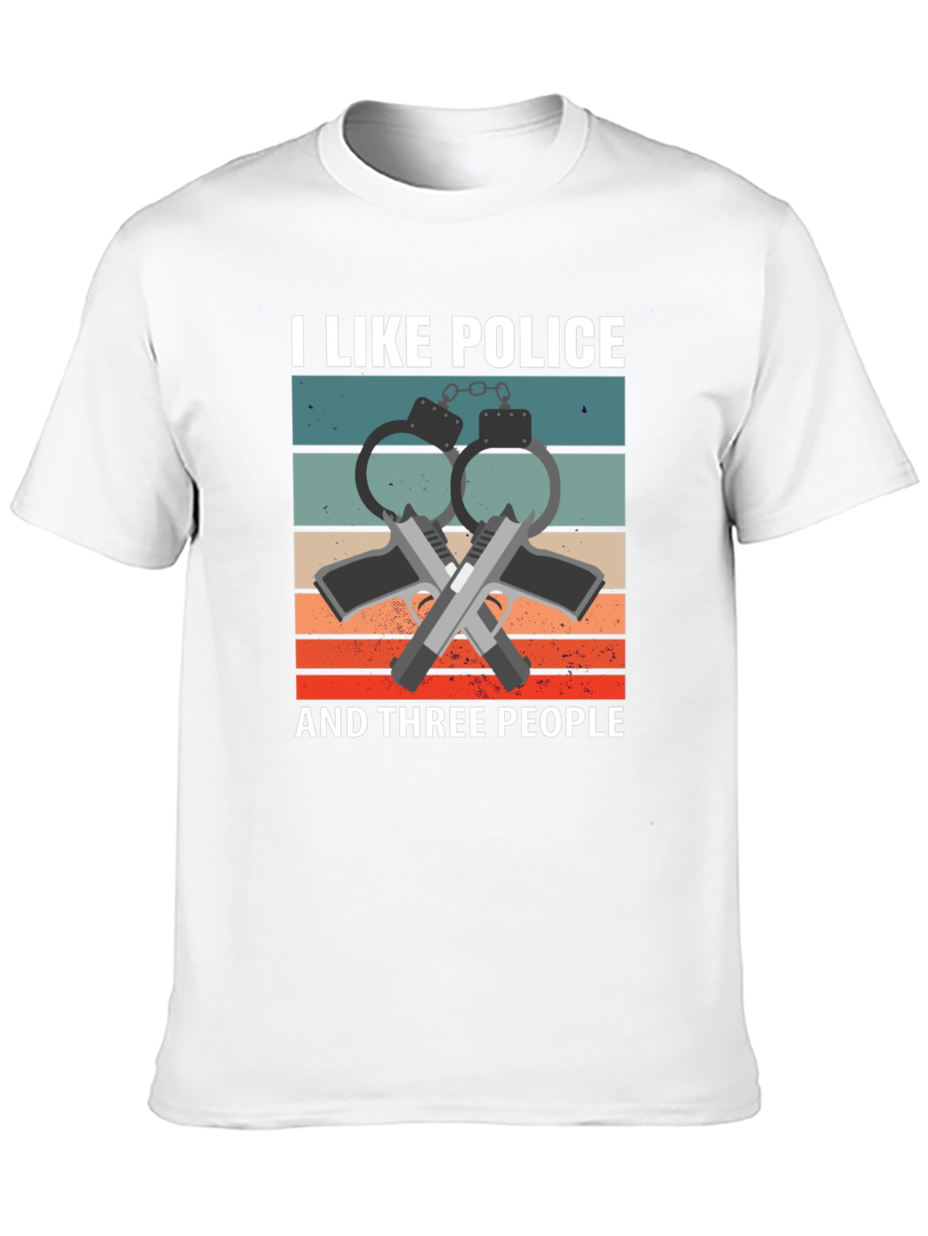 I Like Police and Three People Graphic T-Shirt