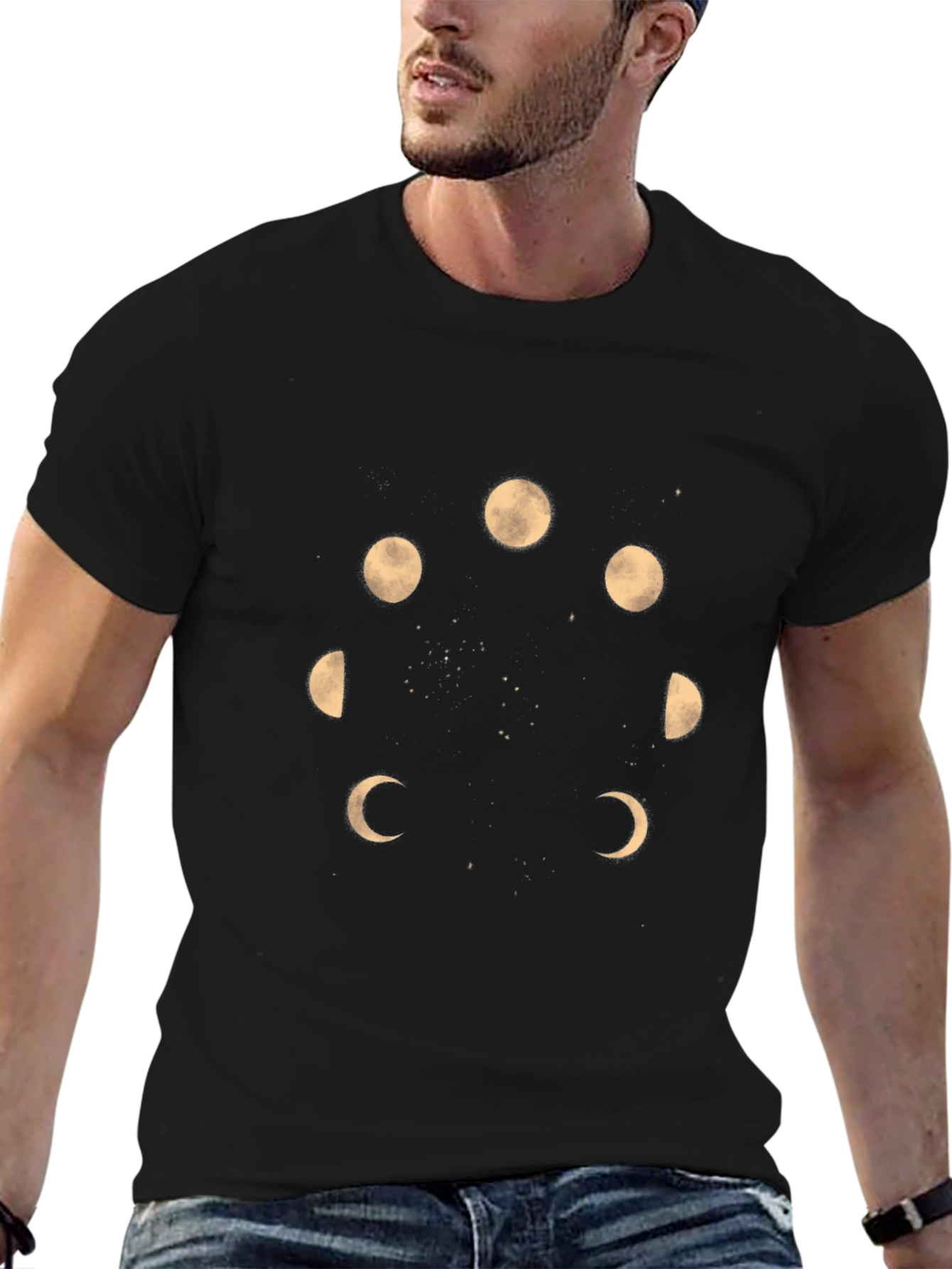 Lunar Phase T-Shirt - Black Graphic Tee