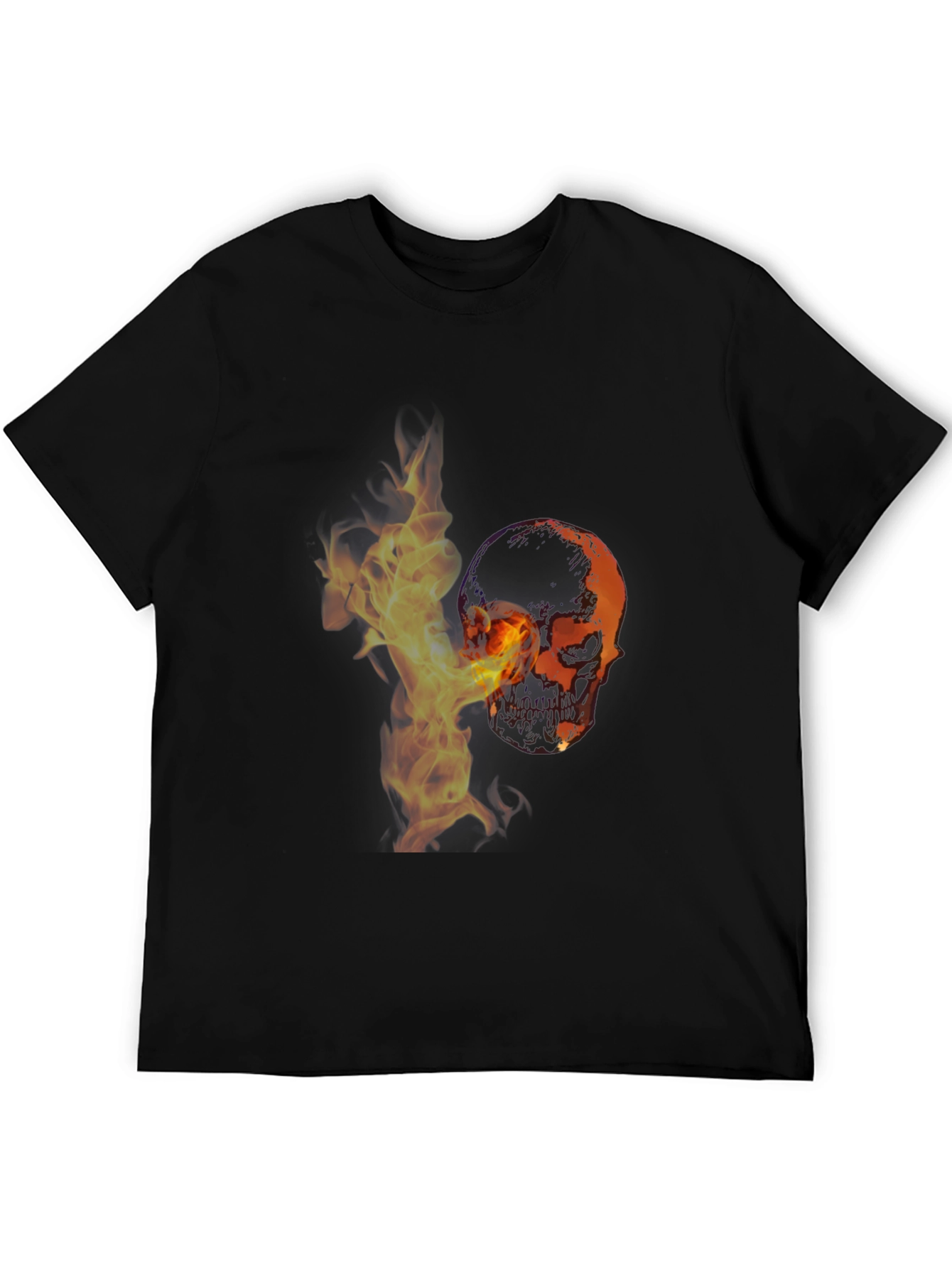 Skull in Flames Graphic T-Shirt - Stylish & Edgy
