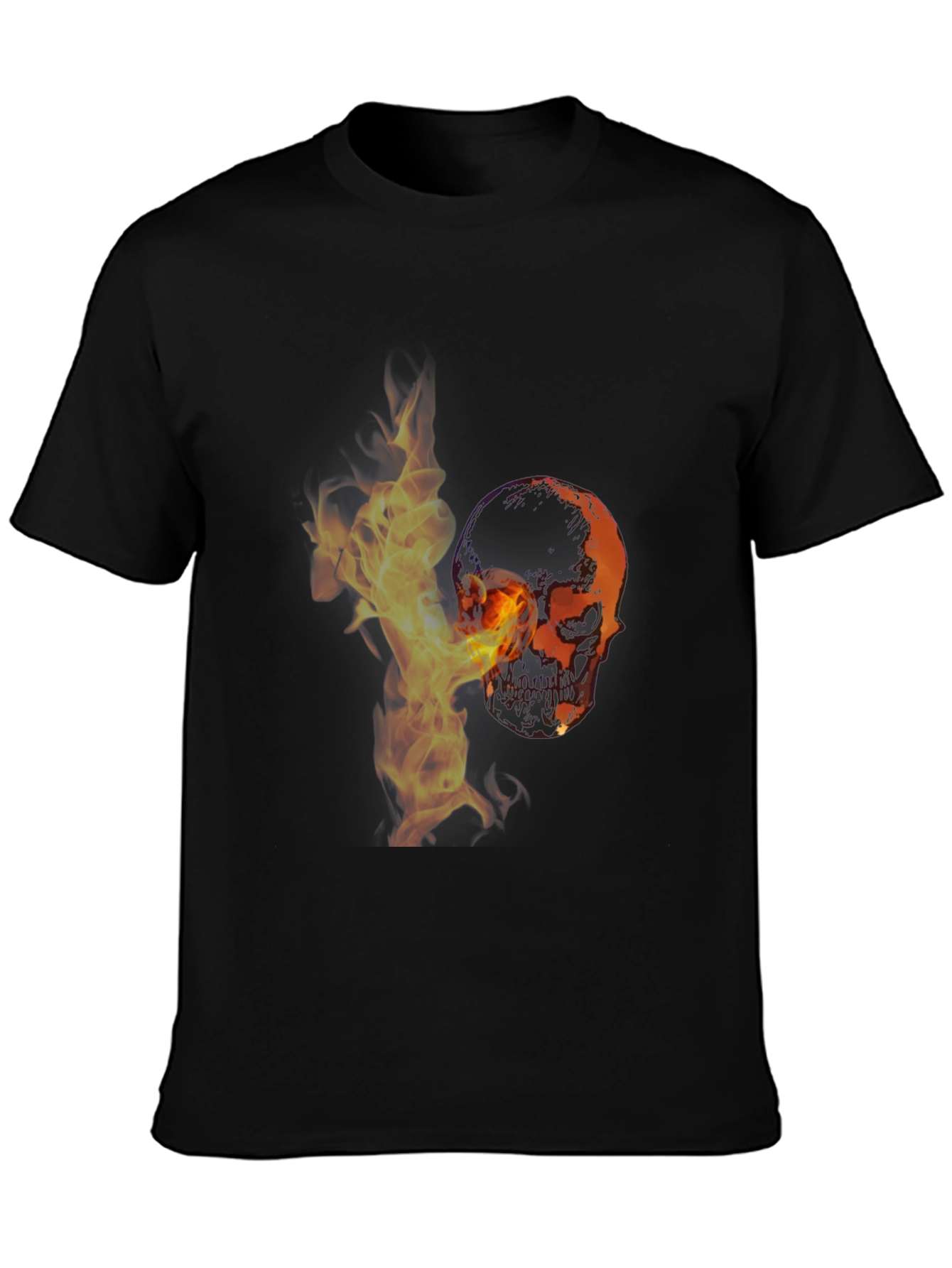 Skull in Flames Graphic T-Shirt - Stylish & Edgy