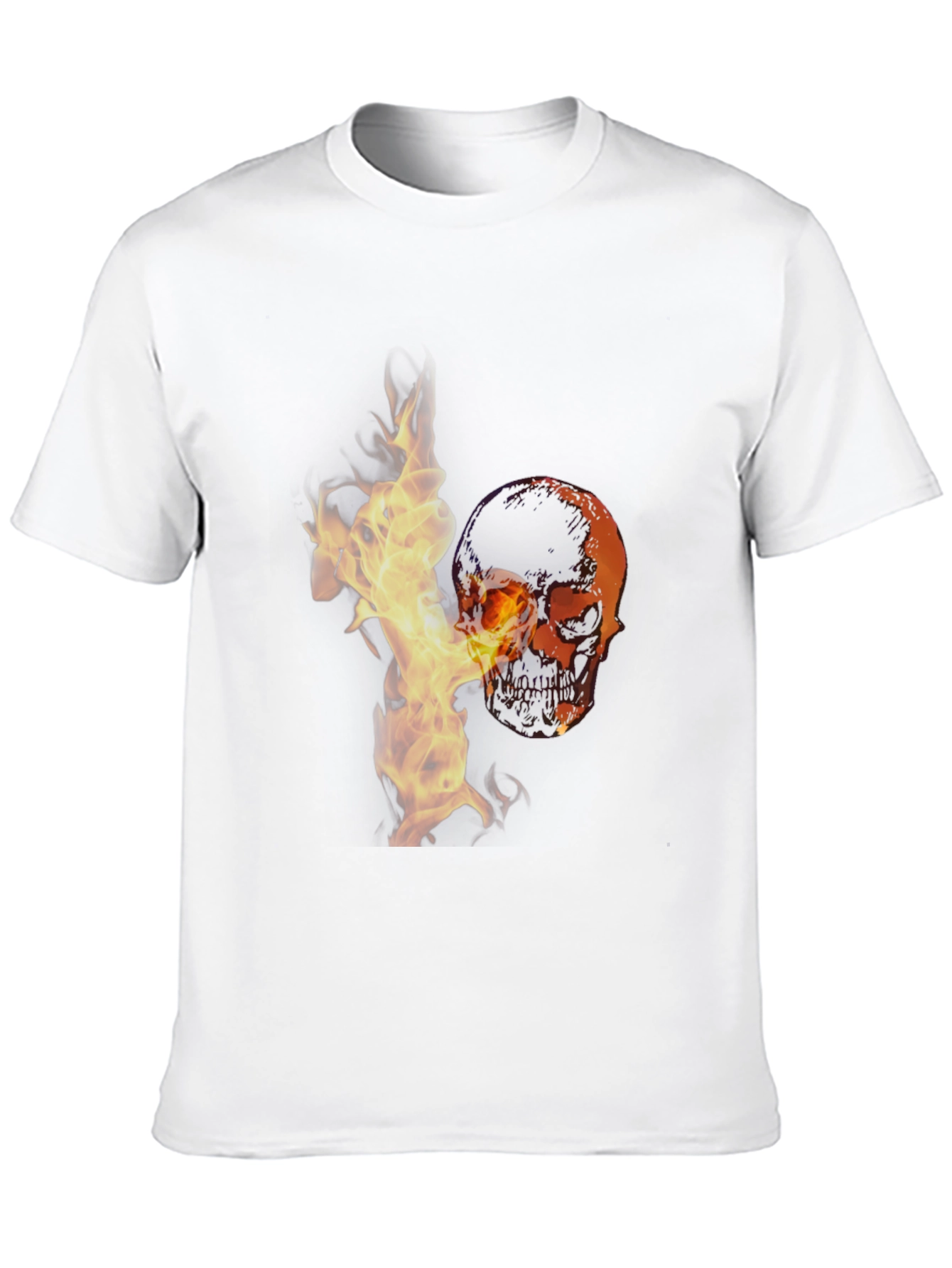 Skull in Flames Graphic T-Shirt - Stylish & Edgy