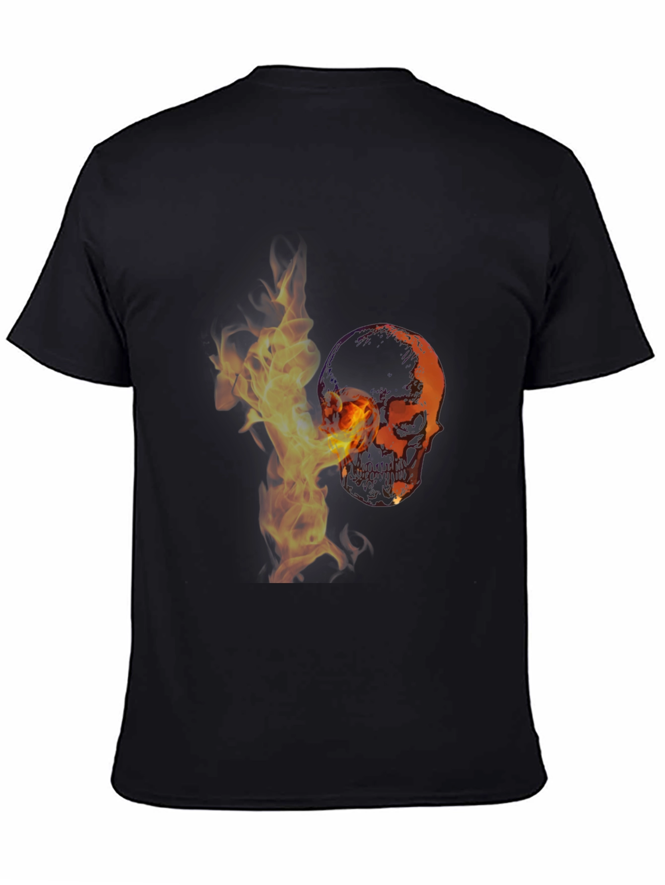 Skull in Flames Graphic T-Shirt - Stylish & Edgy