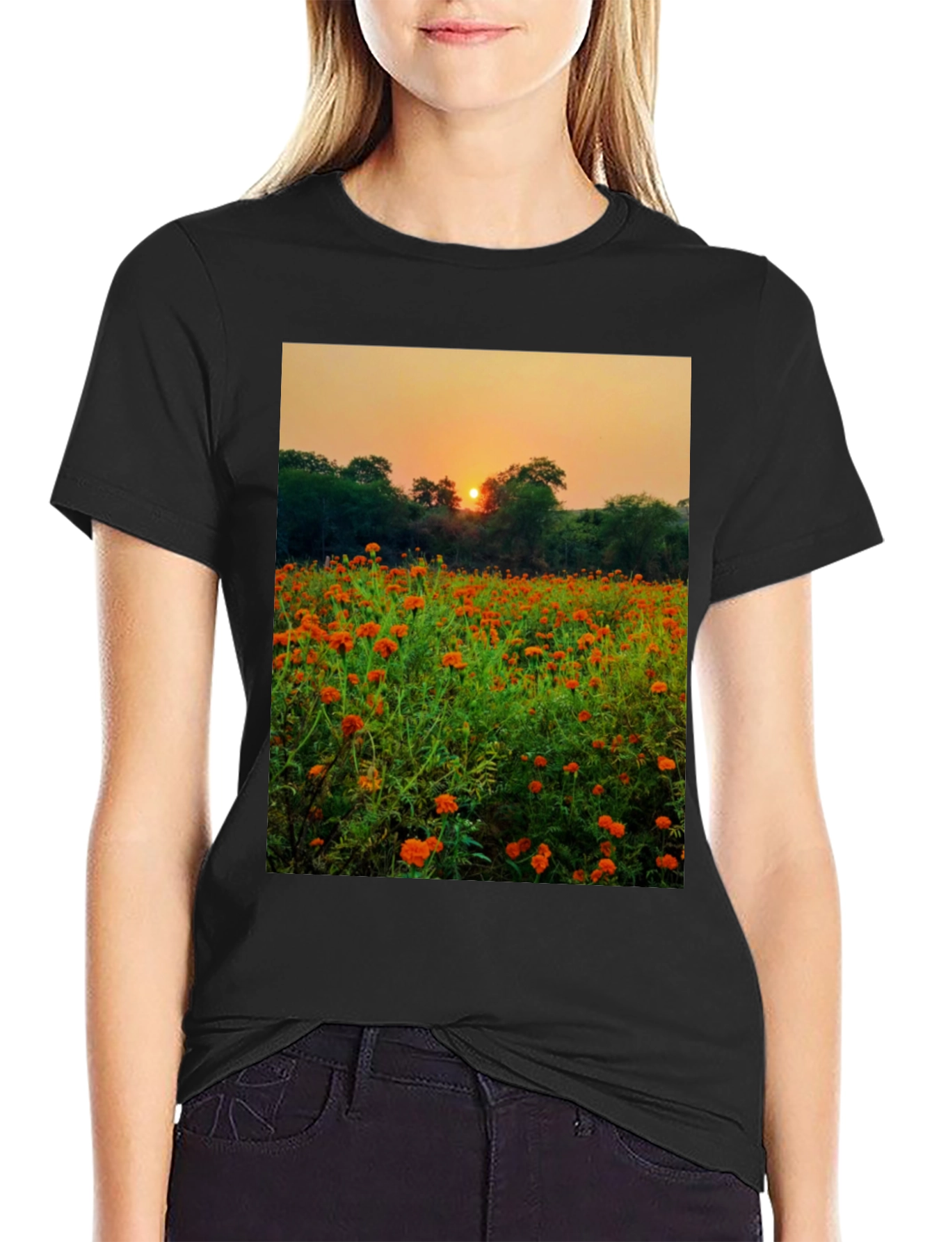 Sunset Field Graphic Tee - Nature Lovers Shirt