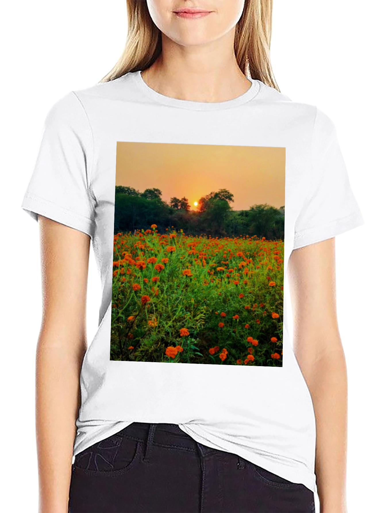 Sunset Field Graphic Tee - Nature Lovers Shirt