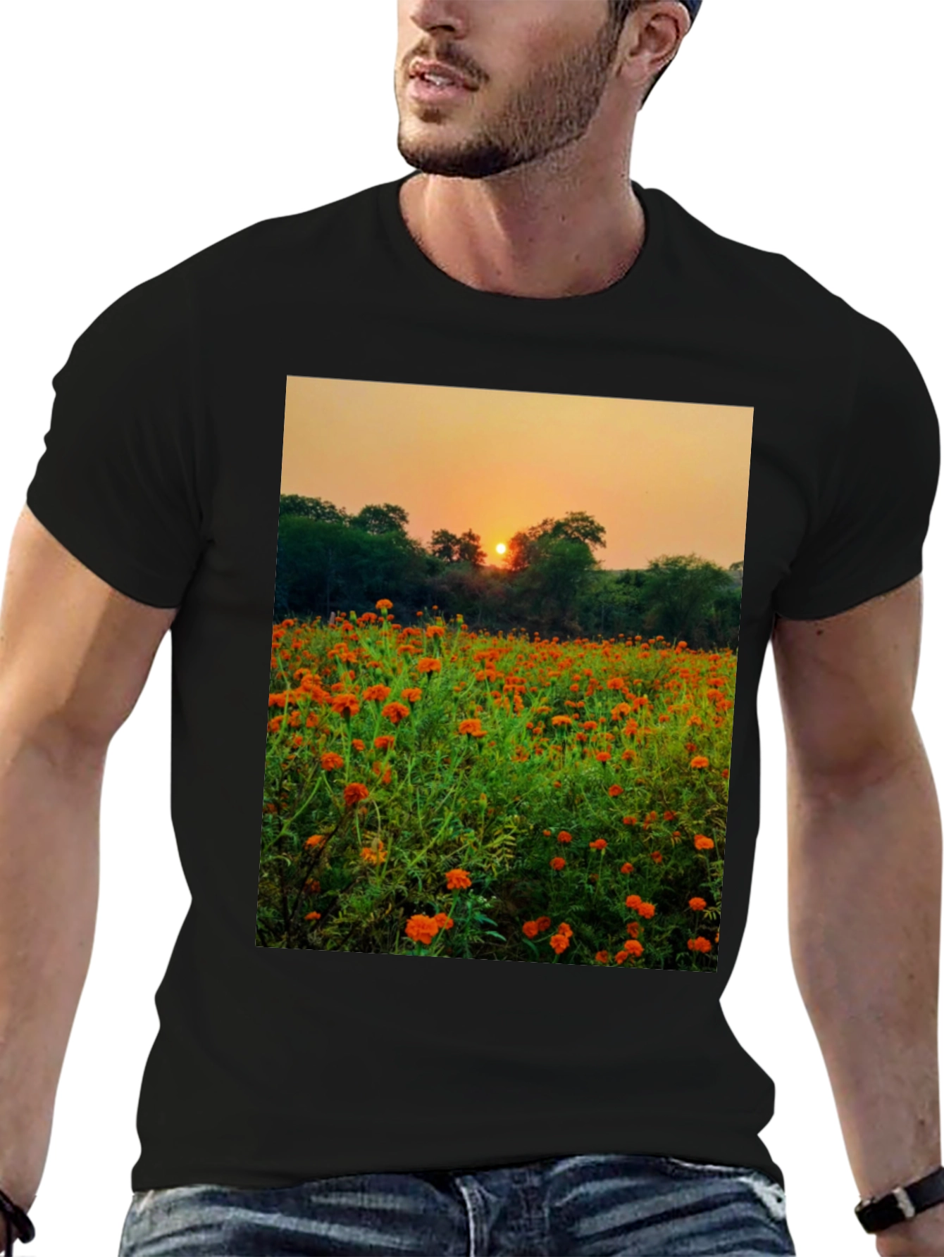 Sunset Field Graphic Tee - Nature Lovers Shirt