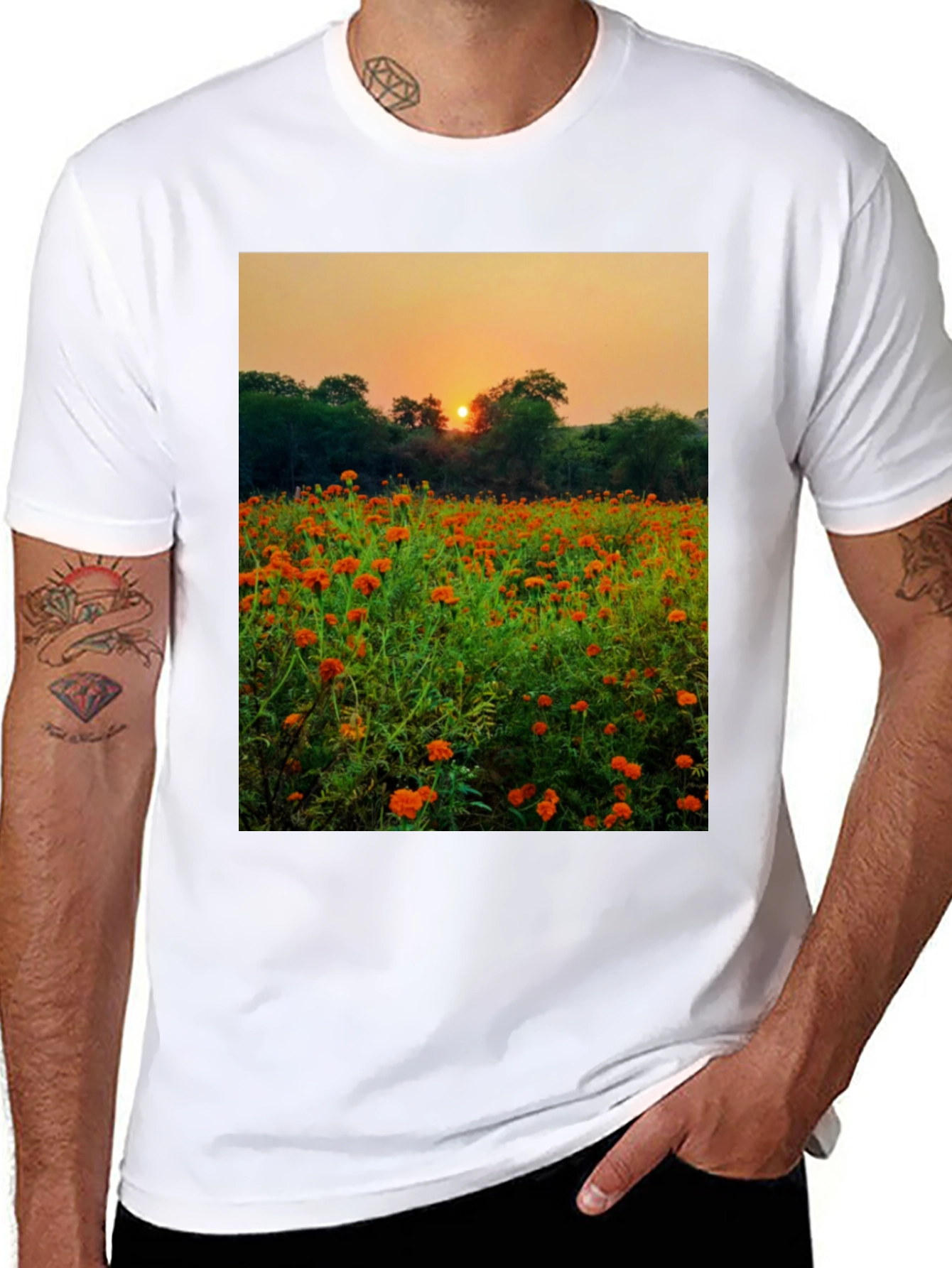 Sunset Field Graphic Tee - Nature Lovers Shirt