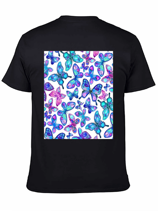 Butterfly Print Black T-Shirt